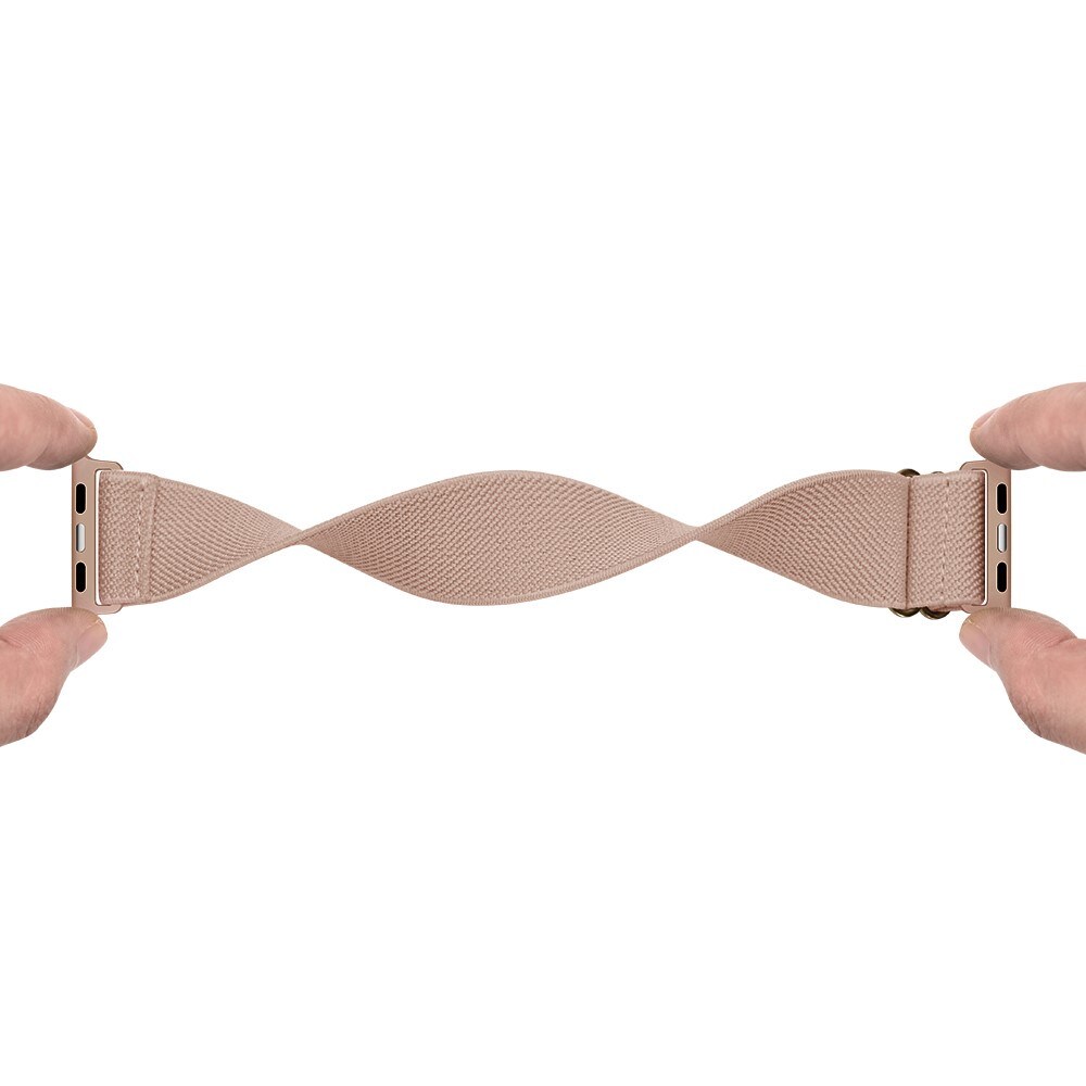 Apple Watch Series 4-6 44mm Armbånd i elastik, Beige
