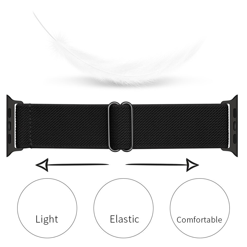 Apple Watch Series 1-3 42mm Armbånd i elastik, Mørkebrun