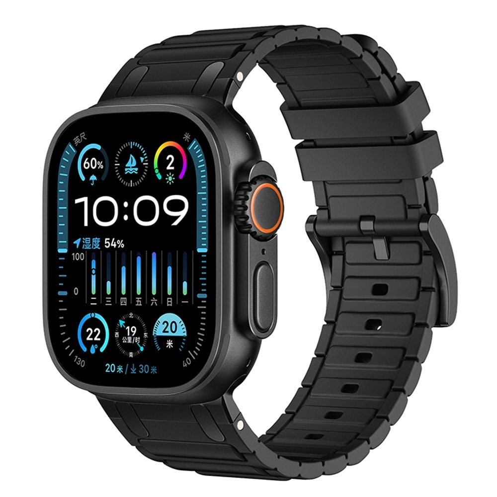 Apple Watch Series 11 46mm Tough armbånd i silikone, Sort