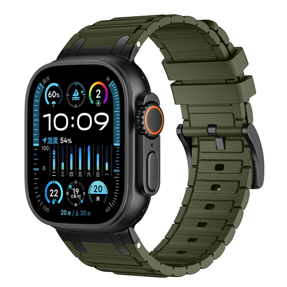 Apple Watch Series 11 46mm Tough armbånd i silikone, Mørkegrøn