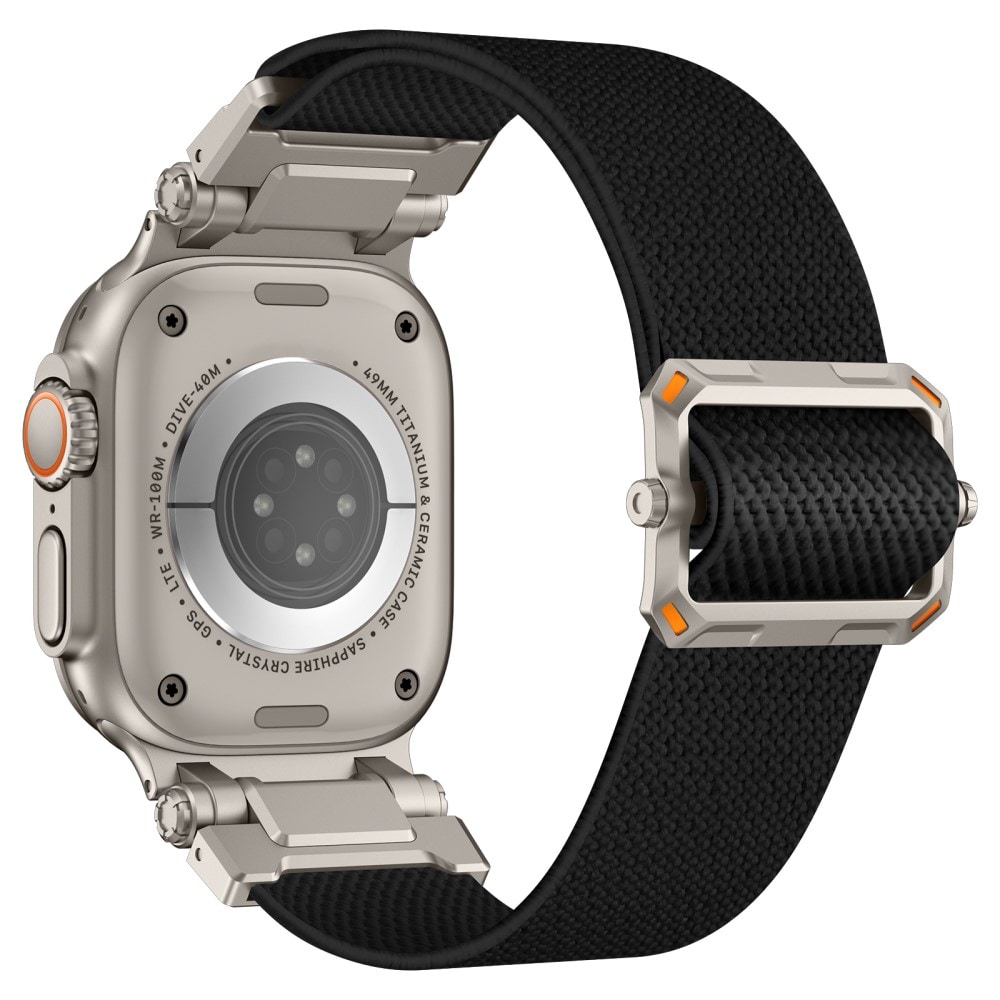 Apple Watch Series 1-3 42mm Slidstærkt og fleksibelt nylonrem, Sort/titan