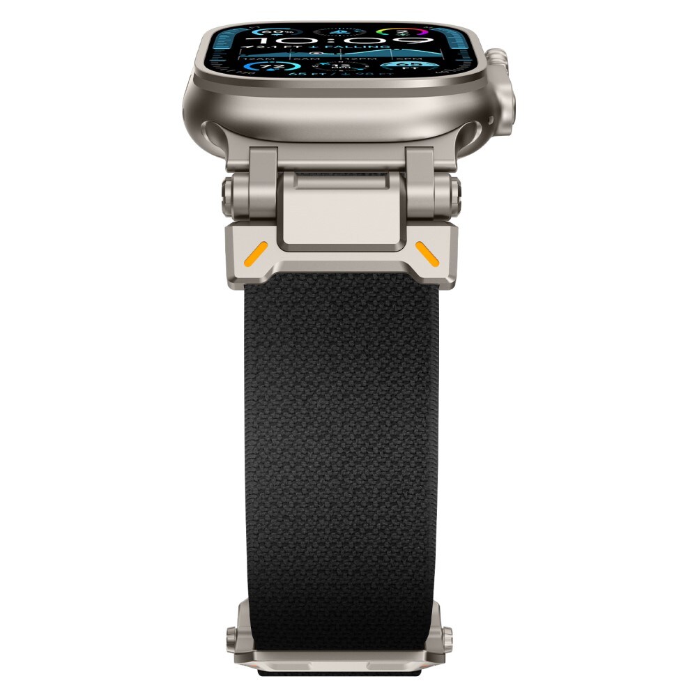 Apple Watch Series 10 46mm Slidstærkt og fleksibelt nylonrem, Sort/titan