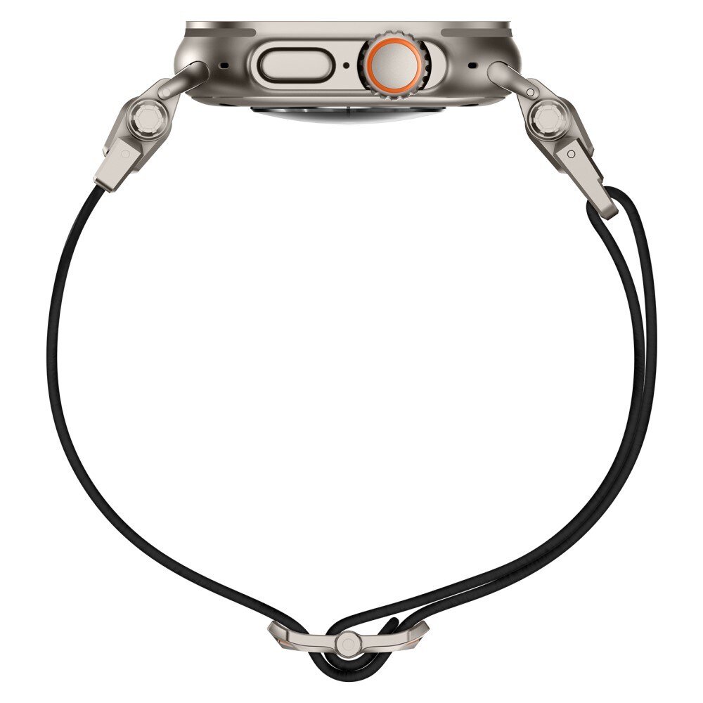 Apple Watch Series 10 46mm Slidstærkt og fleksibelt nylonrem, Sort/titan