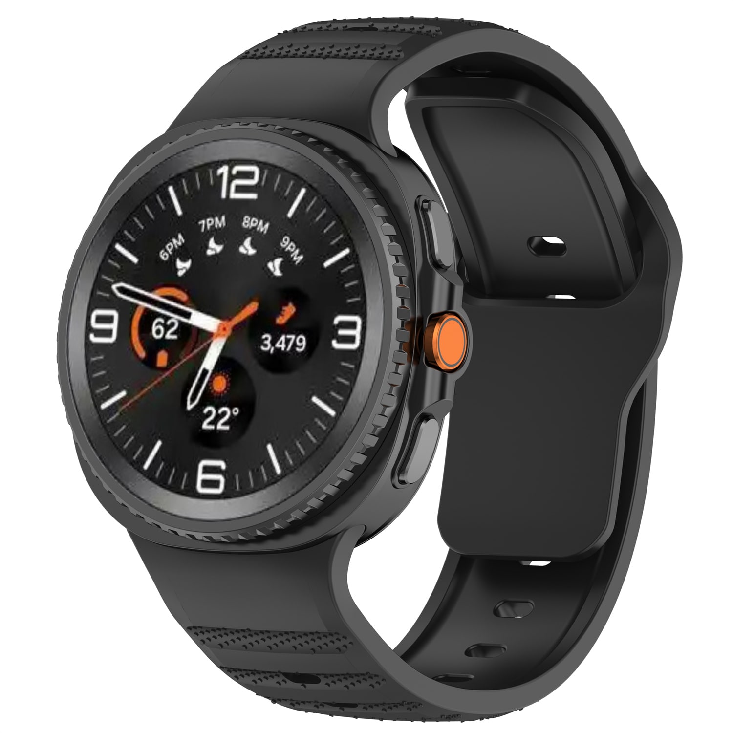 Samsung Galaxy Watch 8 44mm Armbånd i silikone, Sort