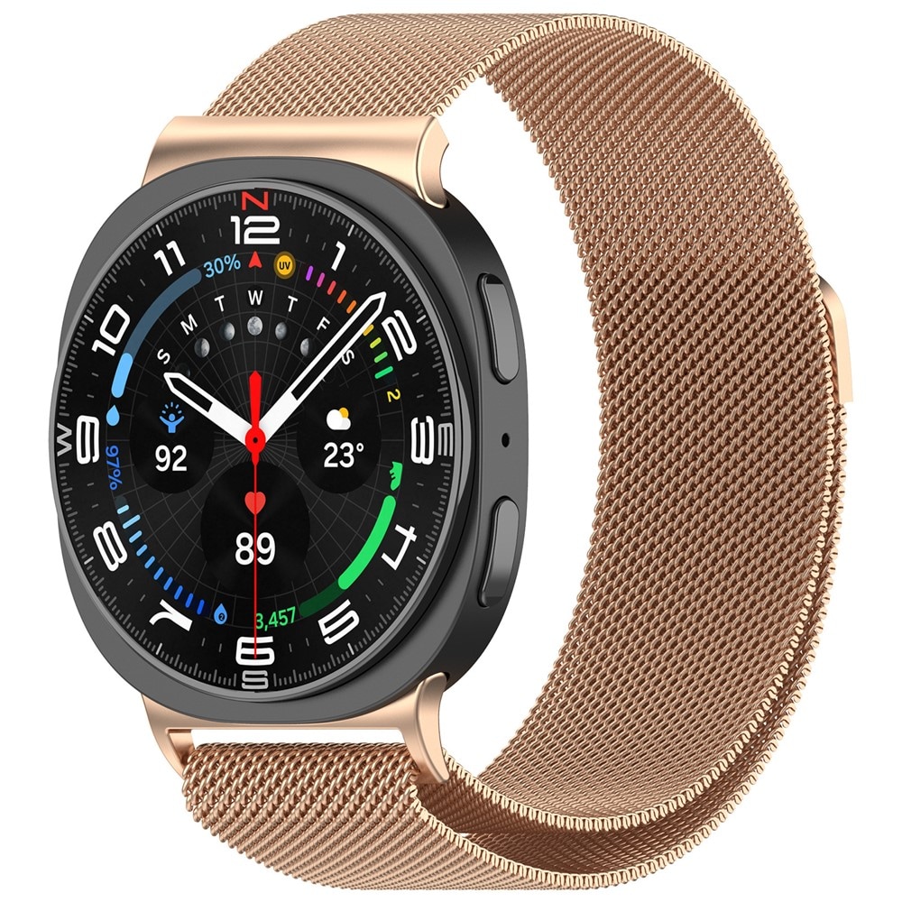 Samsung Galaxy Watch 8 Classic Armbånd Milanese Loop, Rose guld