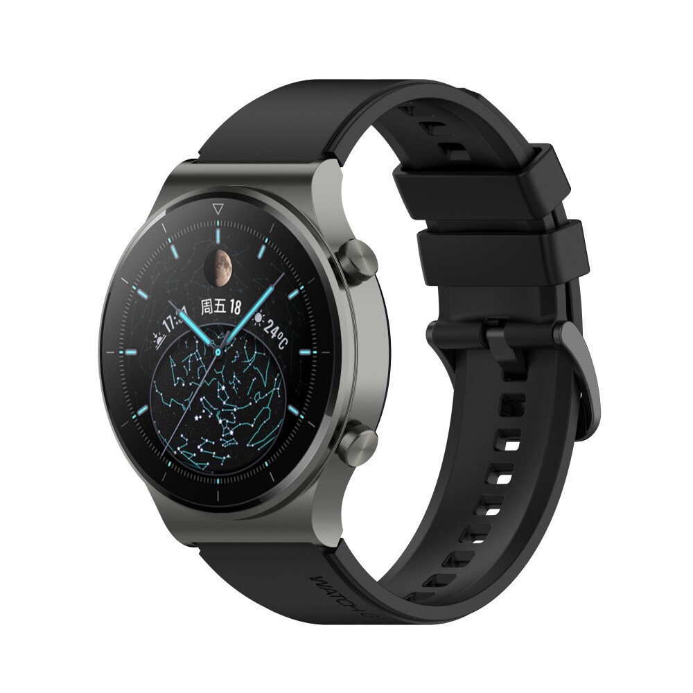 Huawei Watch GT 2 46mm Armbånd i silikone, Sort