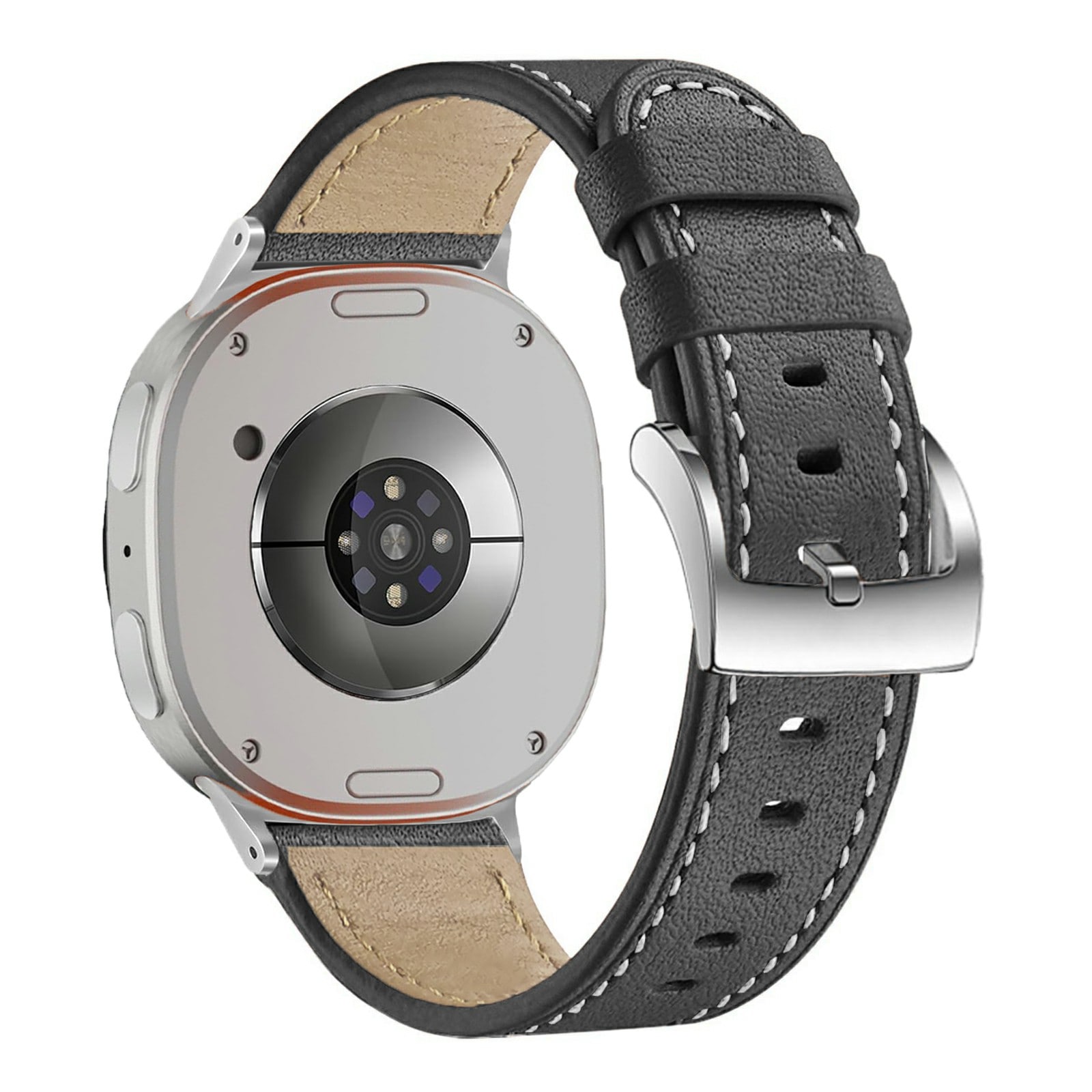 Samsung Galaxy Watch 8 44mm Armbånd i ægte læder, Sort