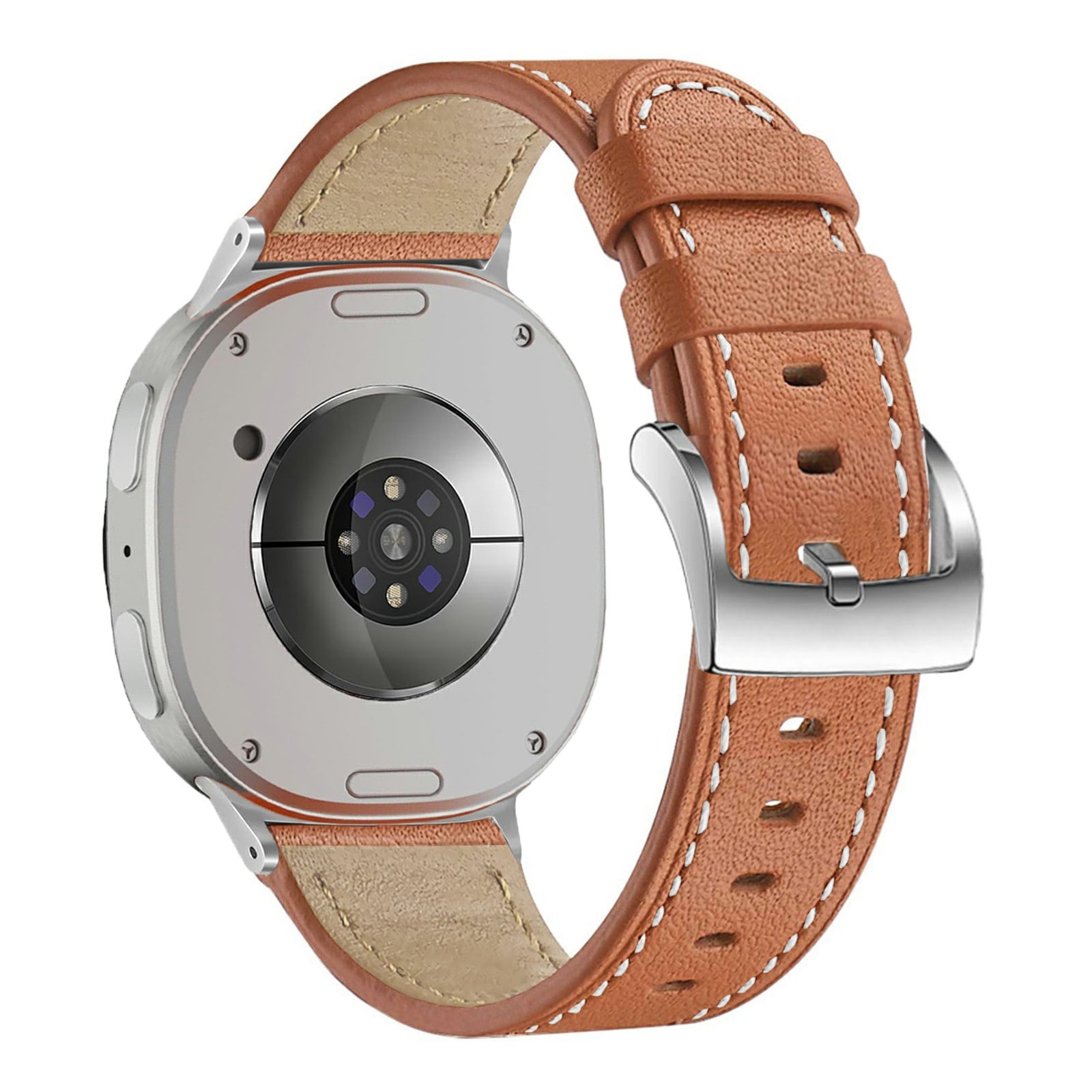 Samsung Galaxy Watch 8 44mm Armbånd i ægte læder, Cognac