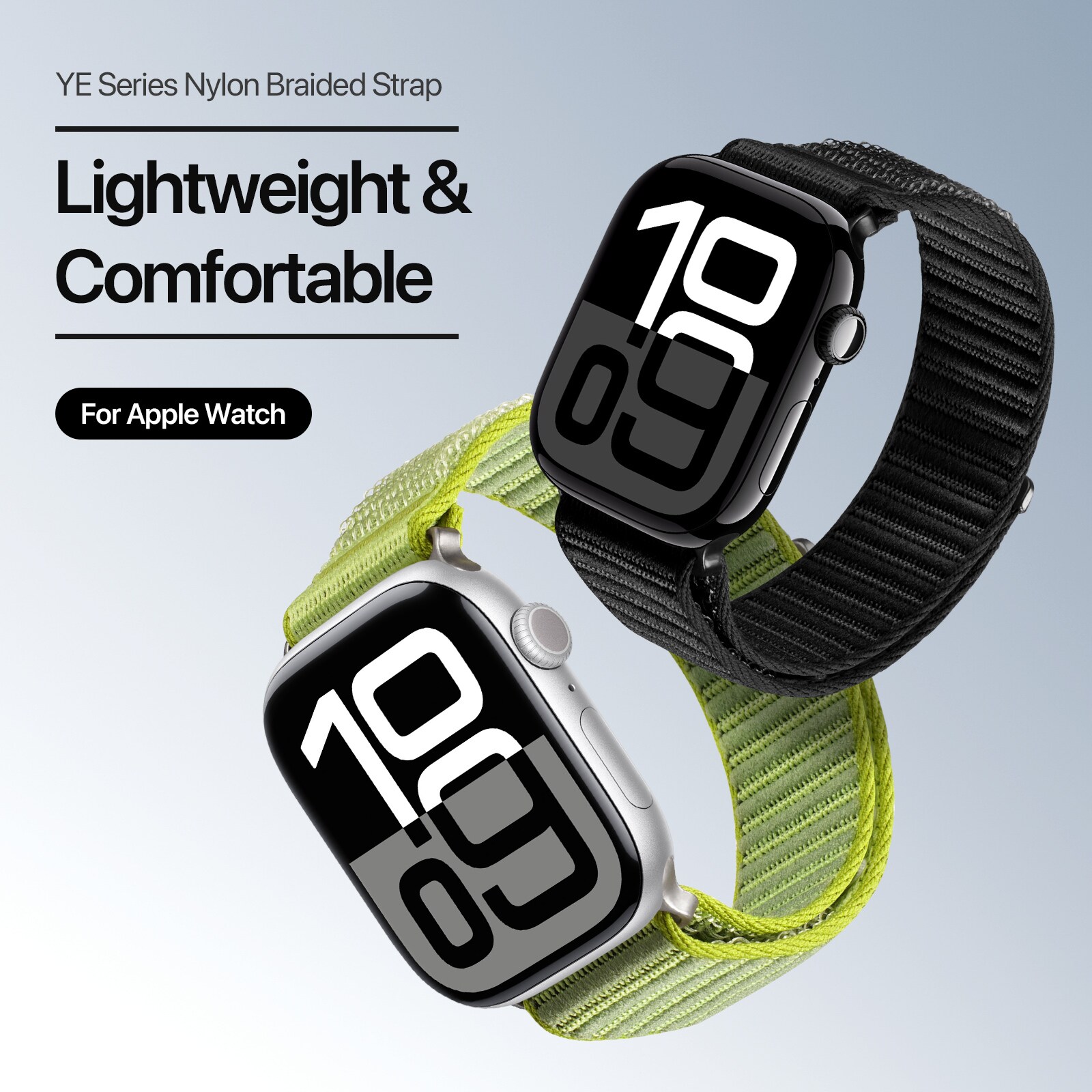 Apple Watch Series 11 42mm Nylonarmbånd, Sort
