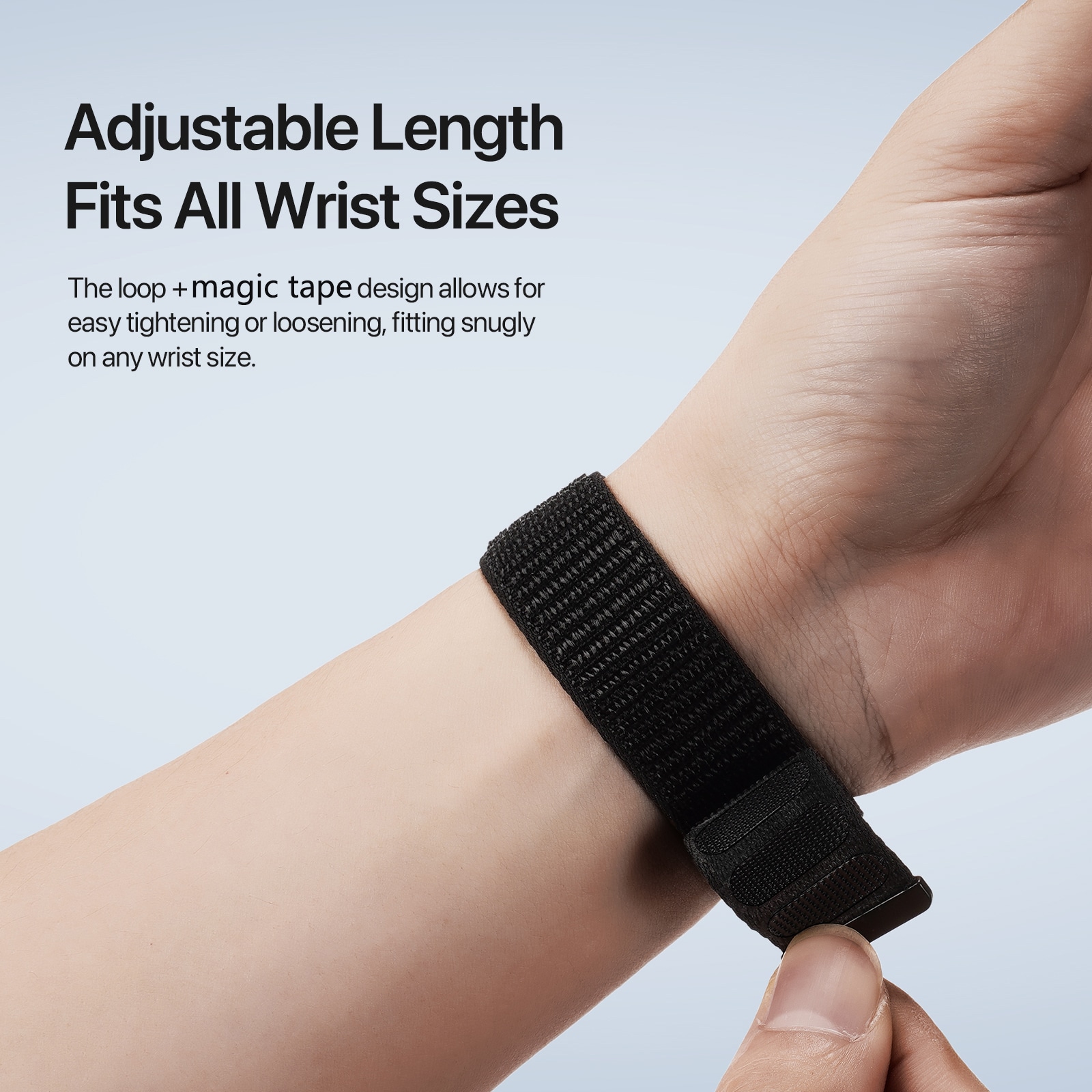 Apple Watch Series 11 42mm Nylonarmbånd, Sort
