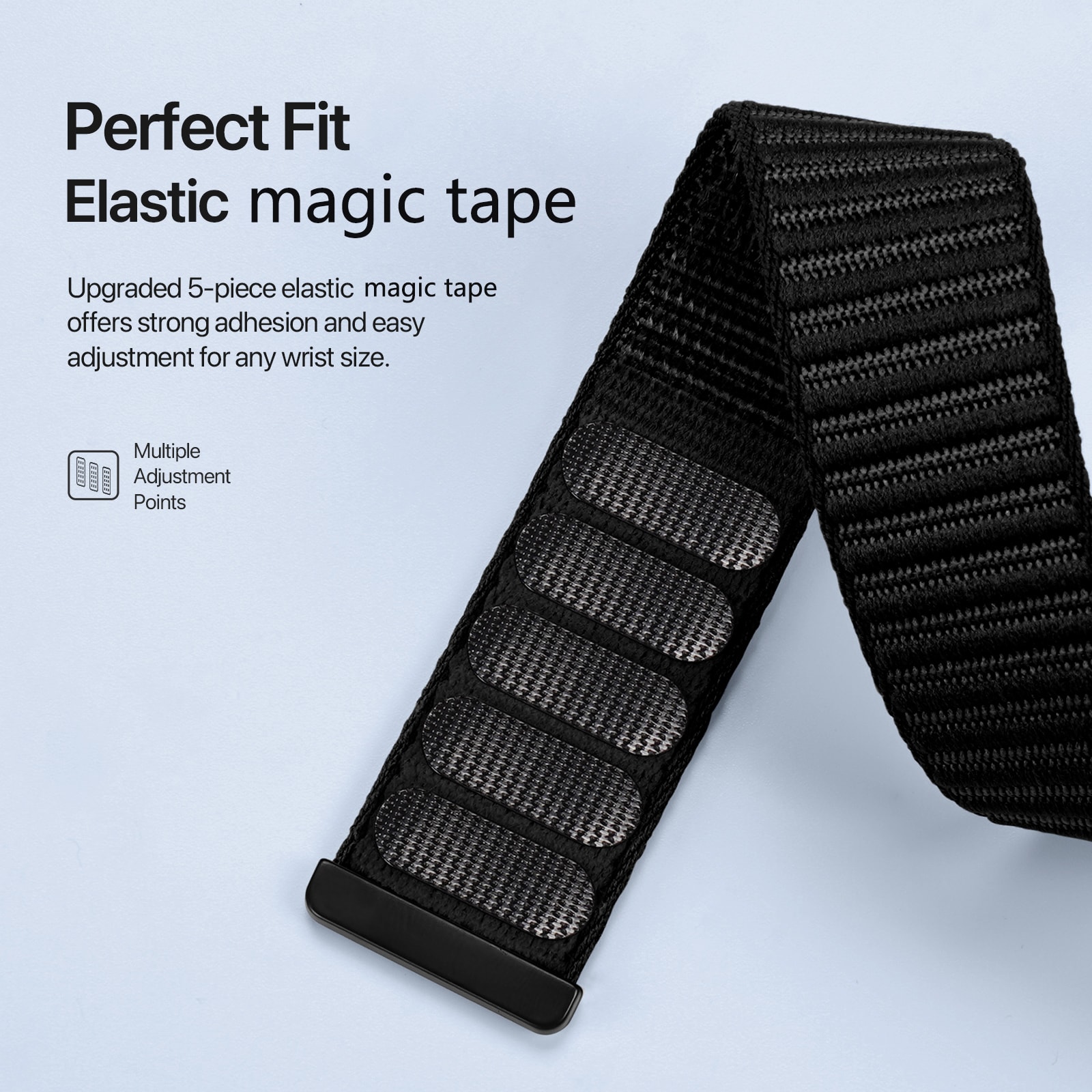 Apple Watch Series 11 42mm Nylonarmbånd, Sort