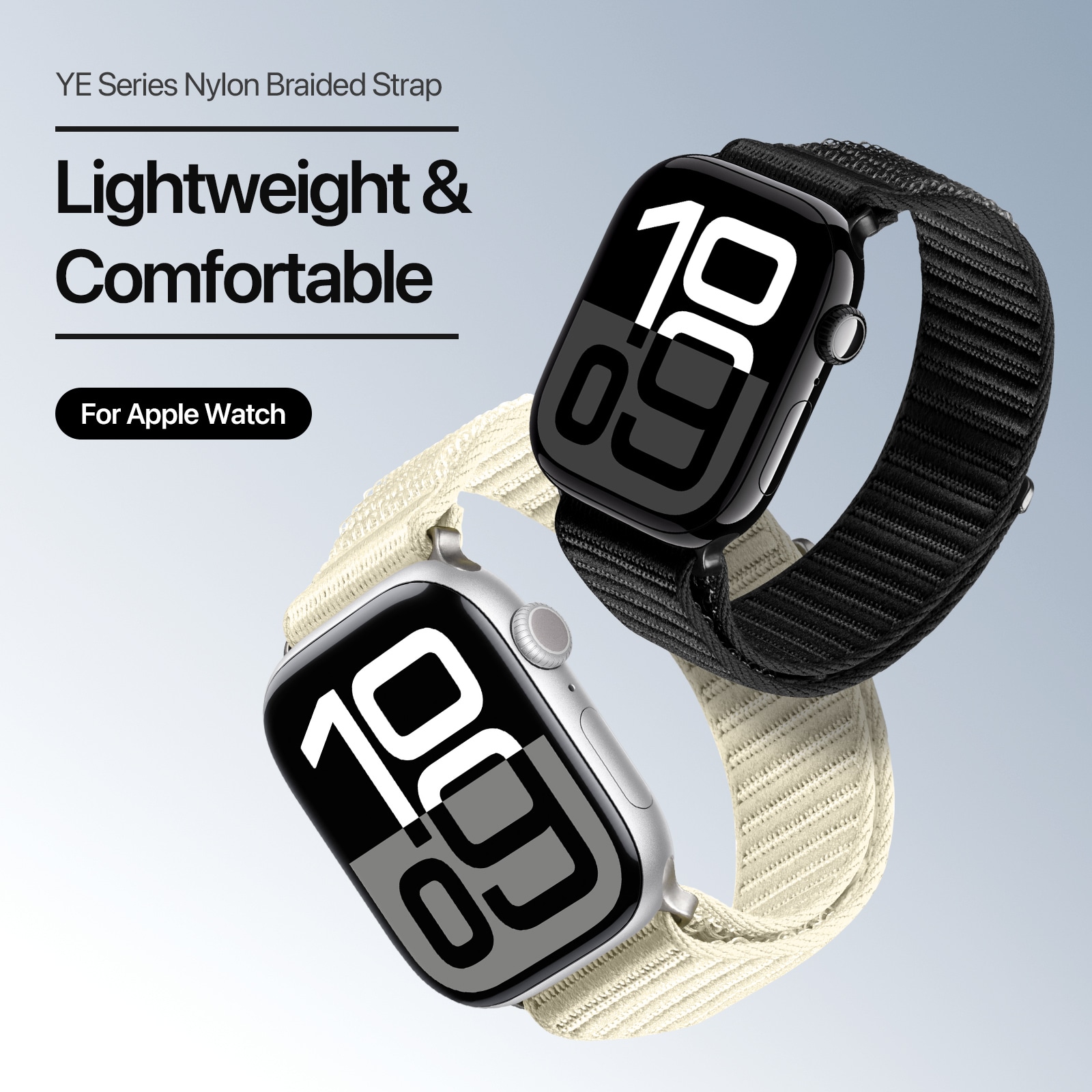 Apple Watch Series 11 42mm Nylonarmbånd, Hvid