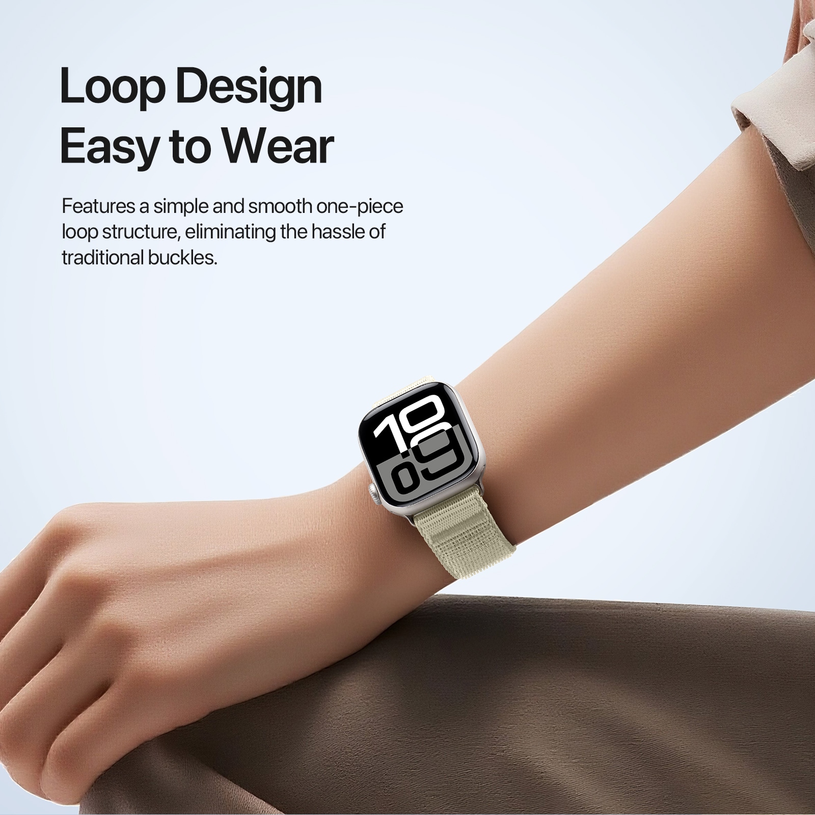 Apple Watch Series 11 42mm Nylonarmbånd, Hvid