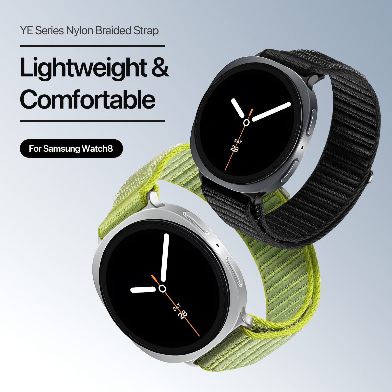 Samsung Galaxy Watch 8 40mm Nylonarmbånd, Sort