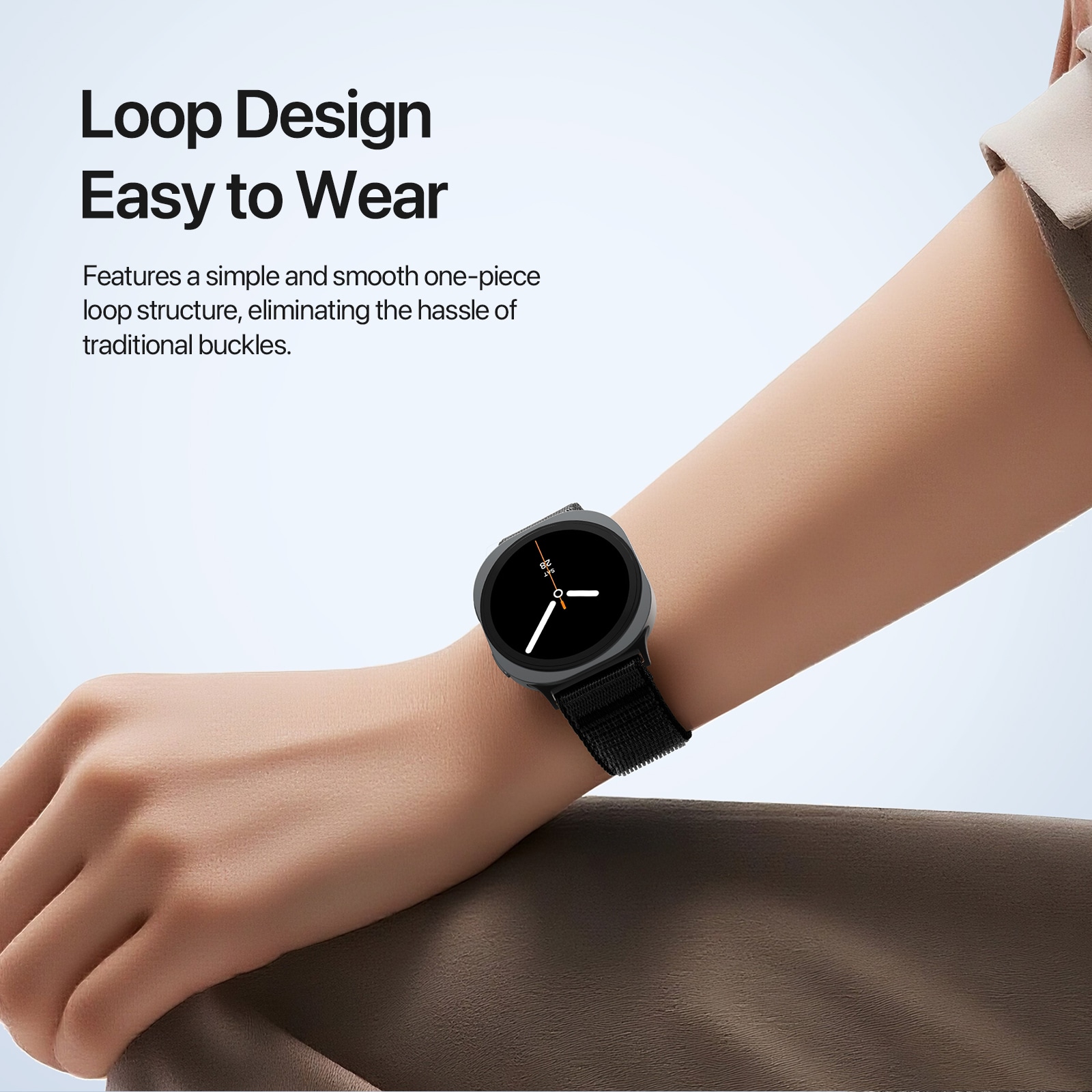 Samsung Galaxy Watch 8 40mm Nylonarmbånd, Sort