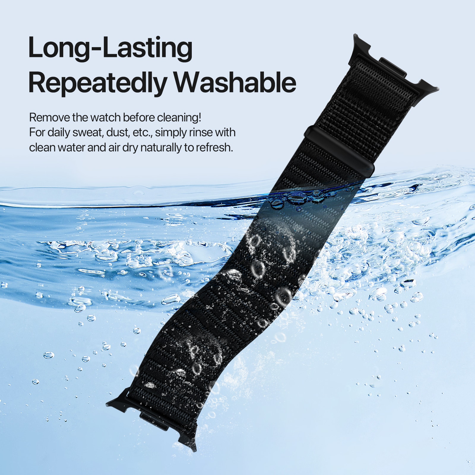 Samsung Galaxy Watch 8 40mm Nylonarmbånd, Sort