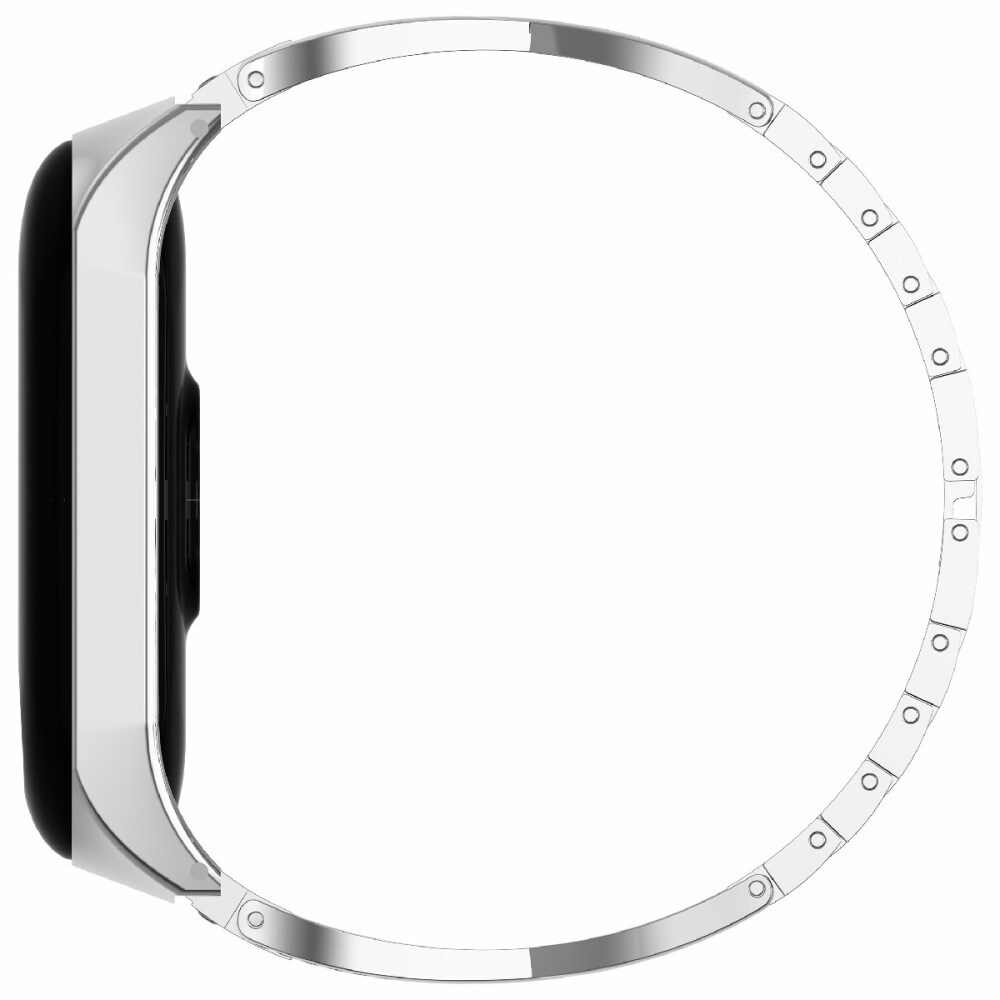 Xiaomi Mi Band 5/Mi Band 6 Smalt kædearmbånd med glitrende sten, Sølv