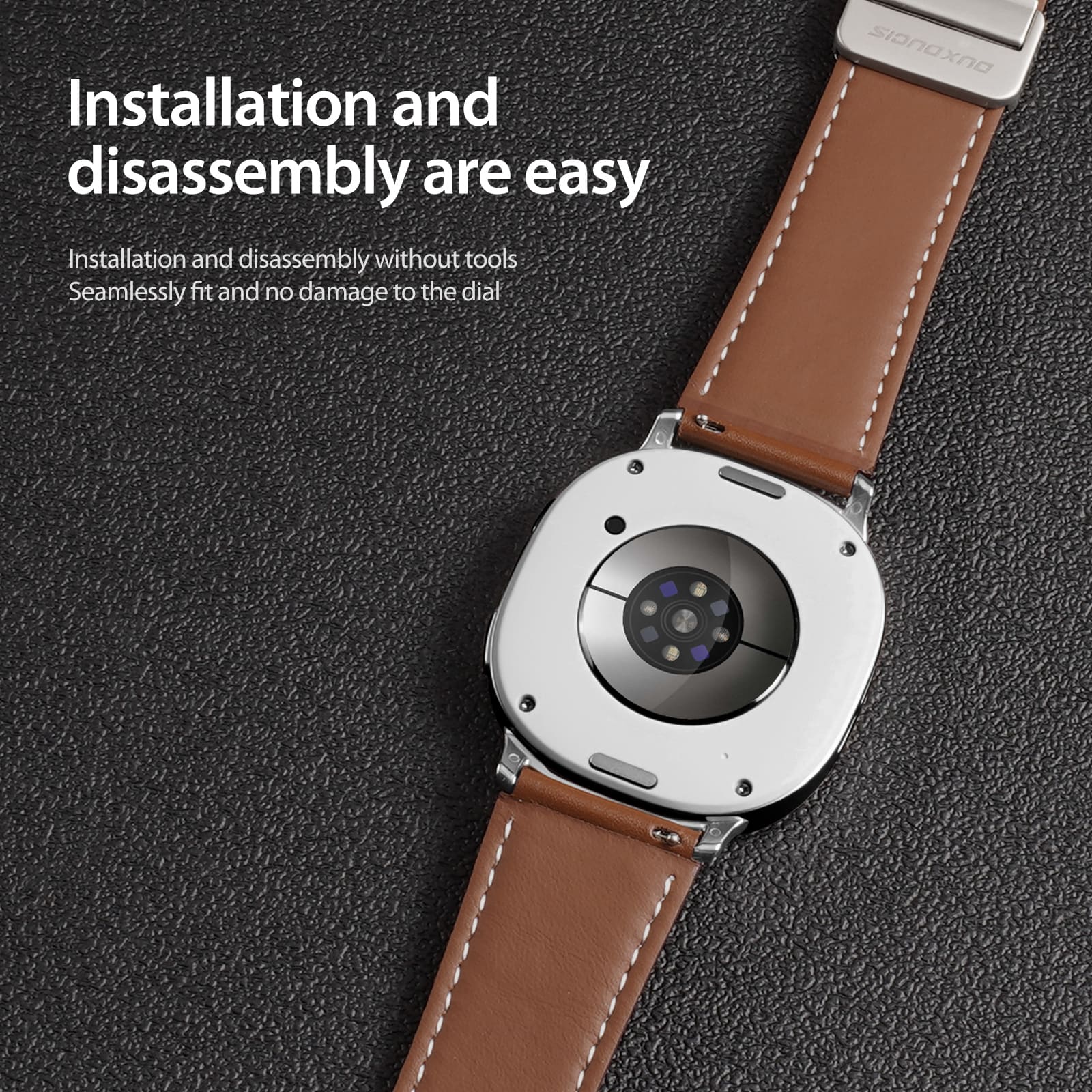 Samsung Galaxy Watch 8 40mm Rem i læder, Brun