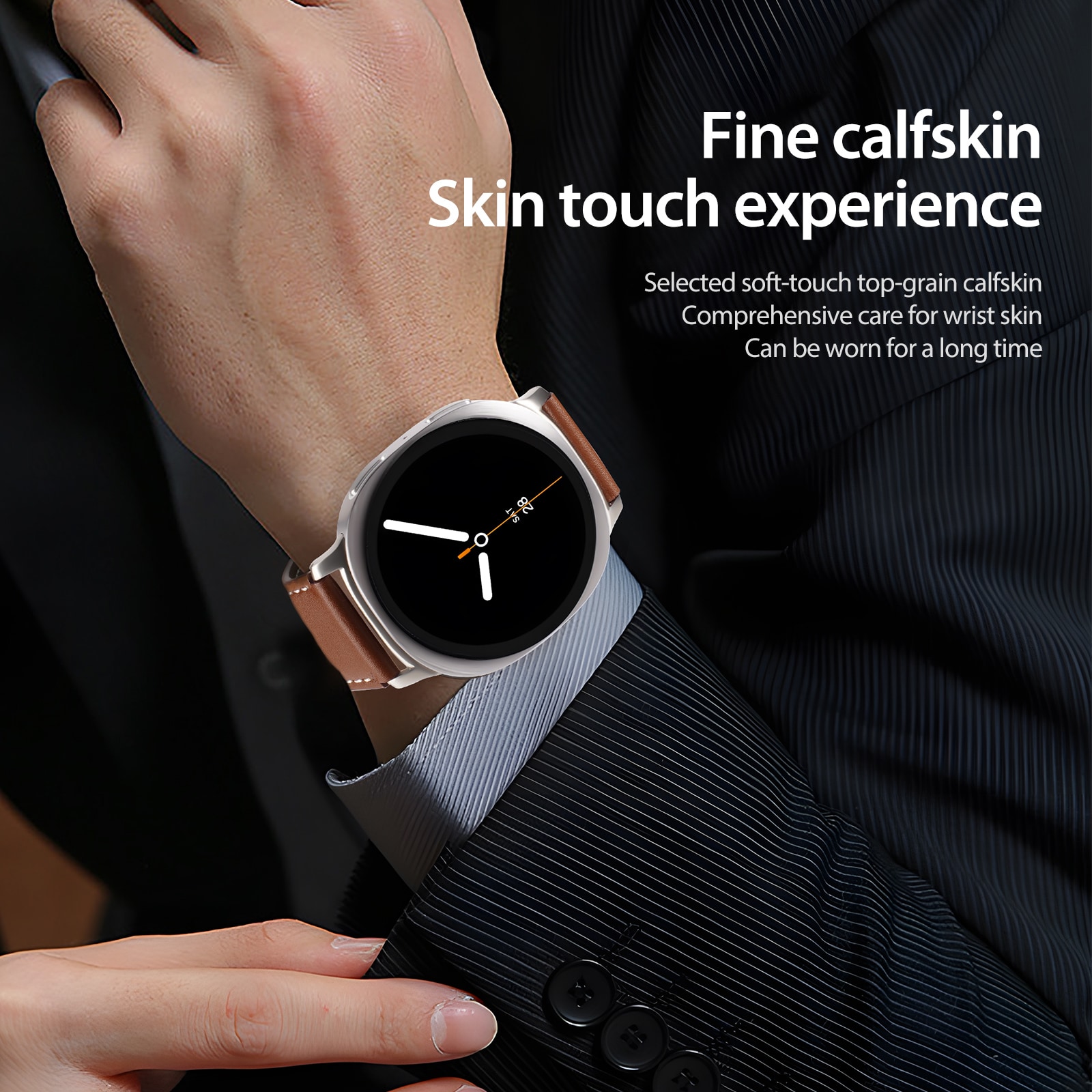 Samsung Galaxy Watch 8 40mm Rem i læder, Brun