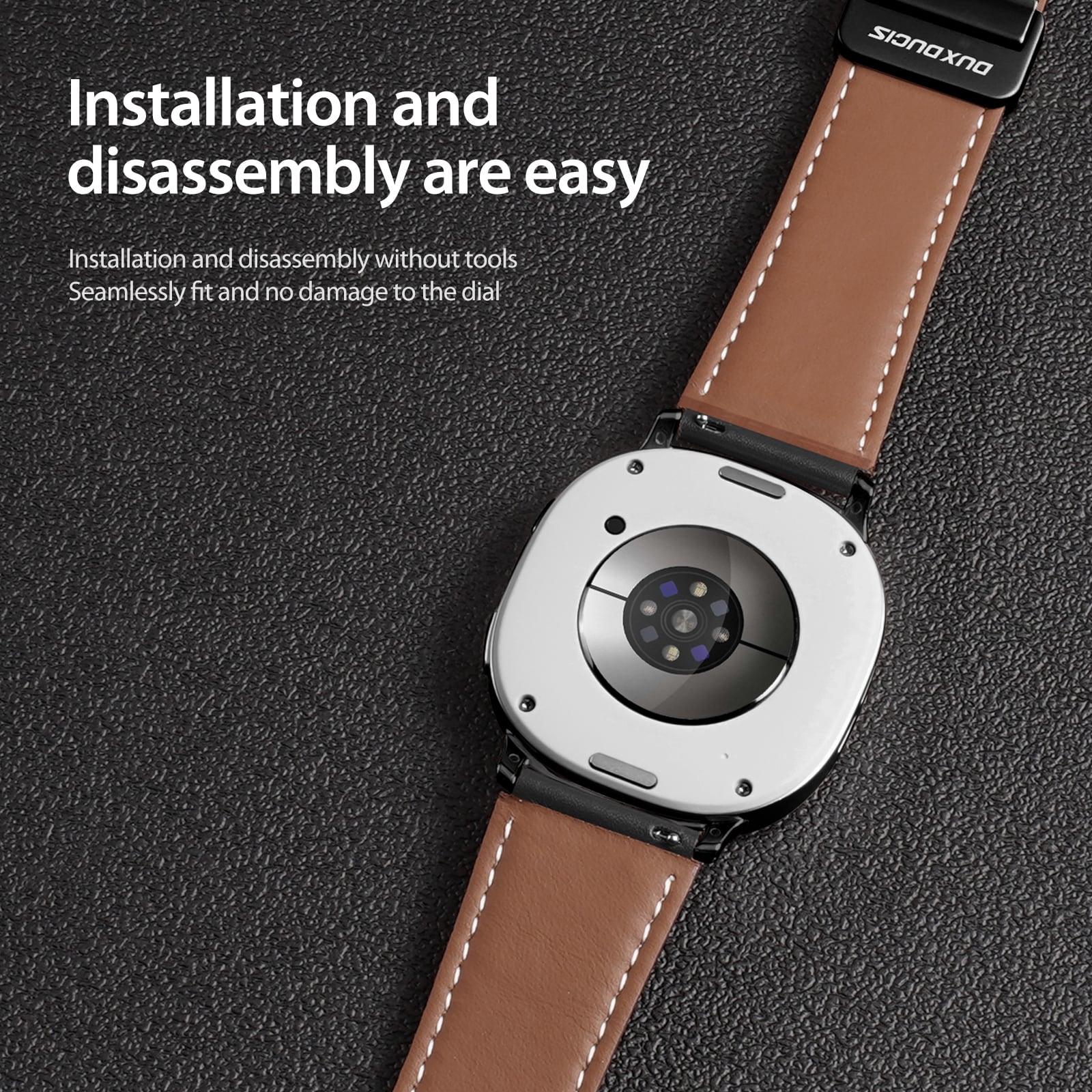 Samsung Galaxy Watch 8 40mm Rem i læder, Sort