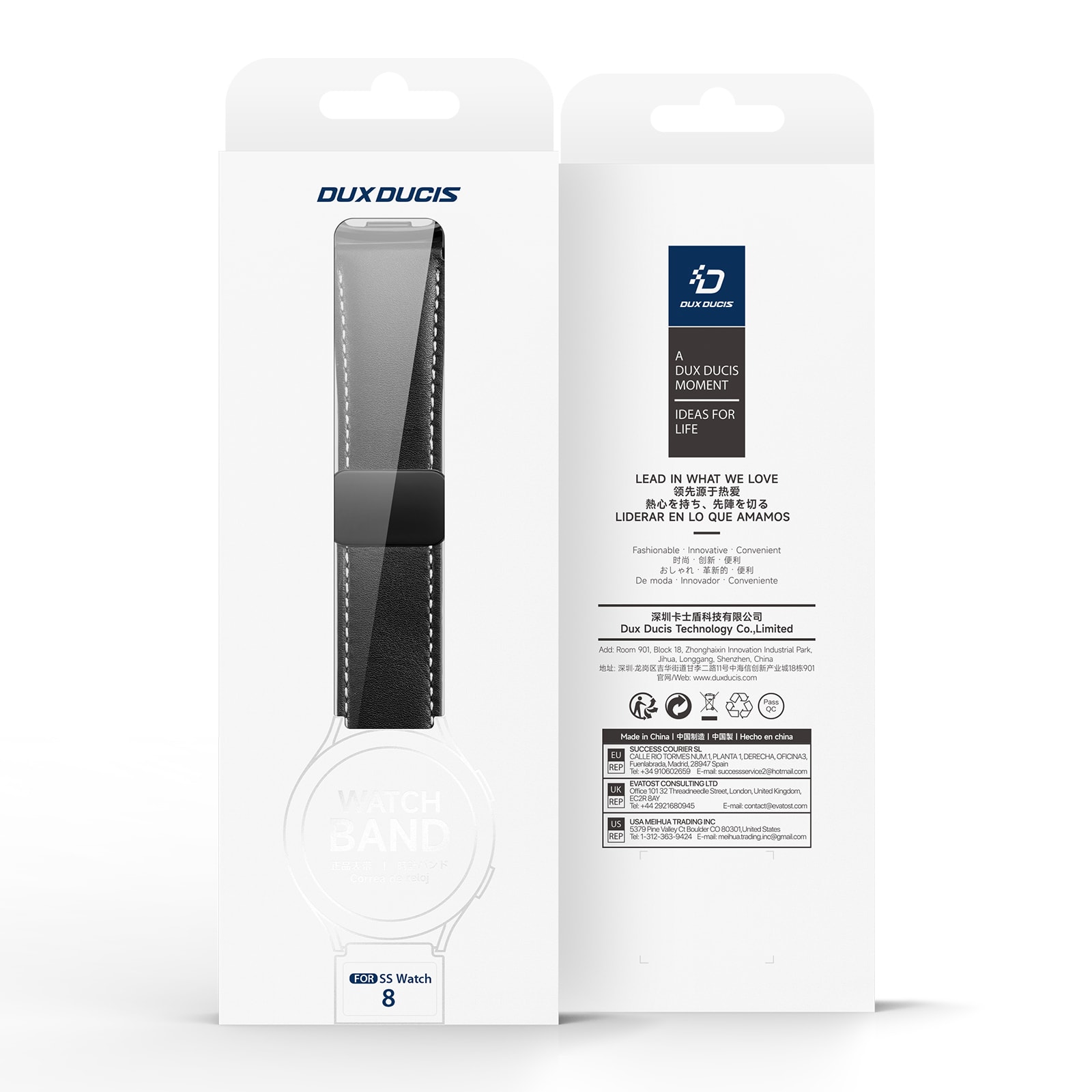 Samsung Galaxy Watch 8 40mm Rem i læder, Sort