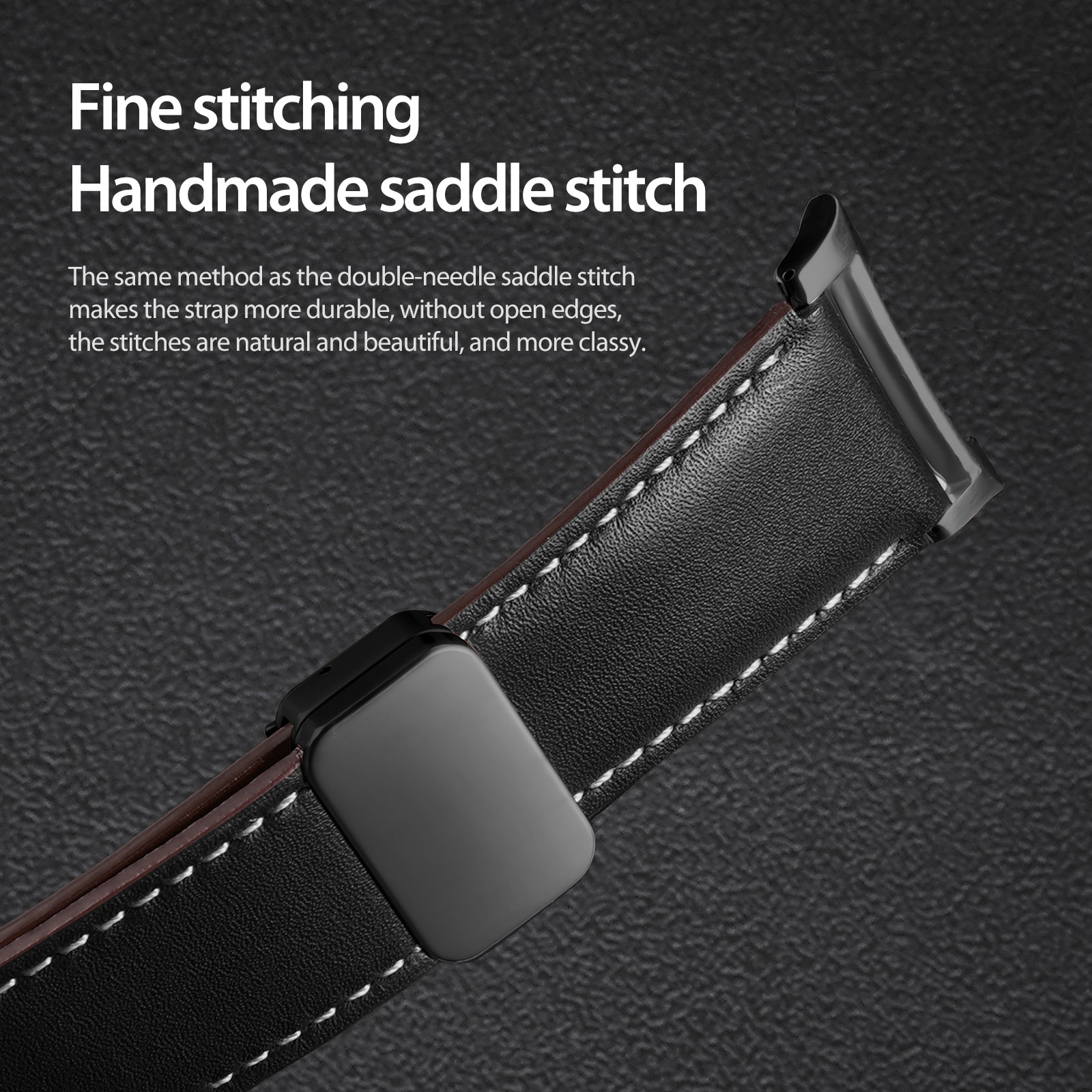 Samsung Galaxy Watch 8 40mm Rem i læder, Sort