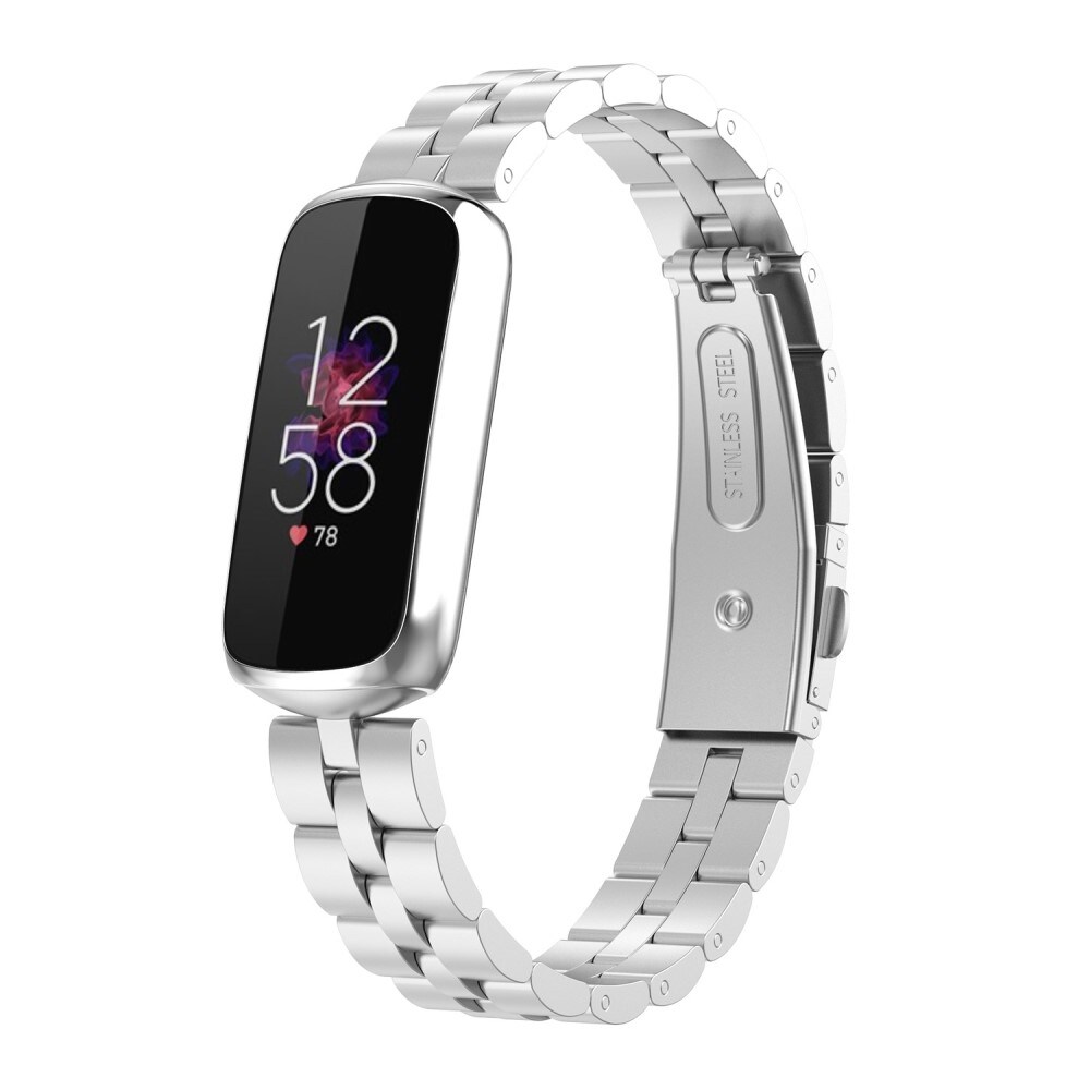 Fitbit Luxe Stilrent linkarmbånd i metal, Sølv
