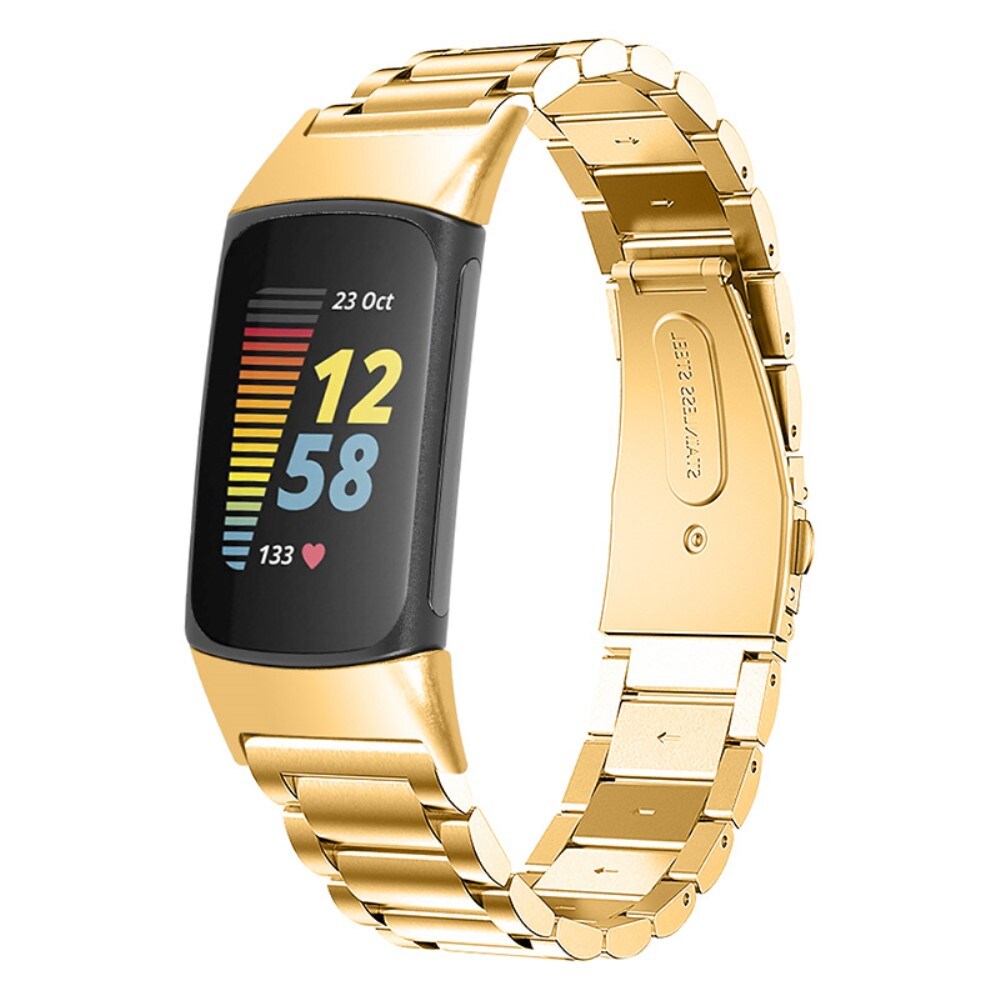 Fitbit Charge 5 Stilrent linkarmbånd i metal, Guld