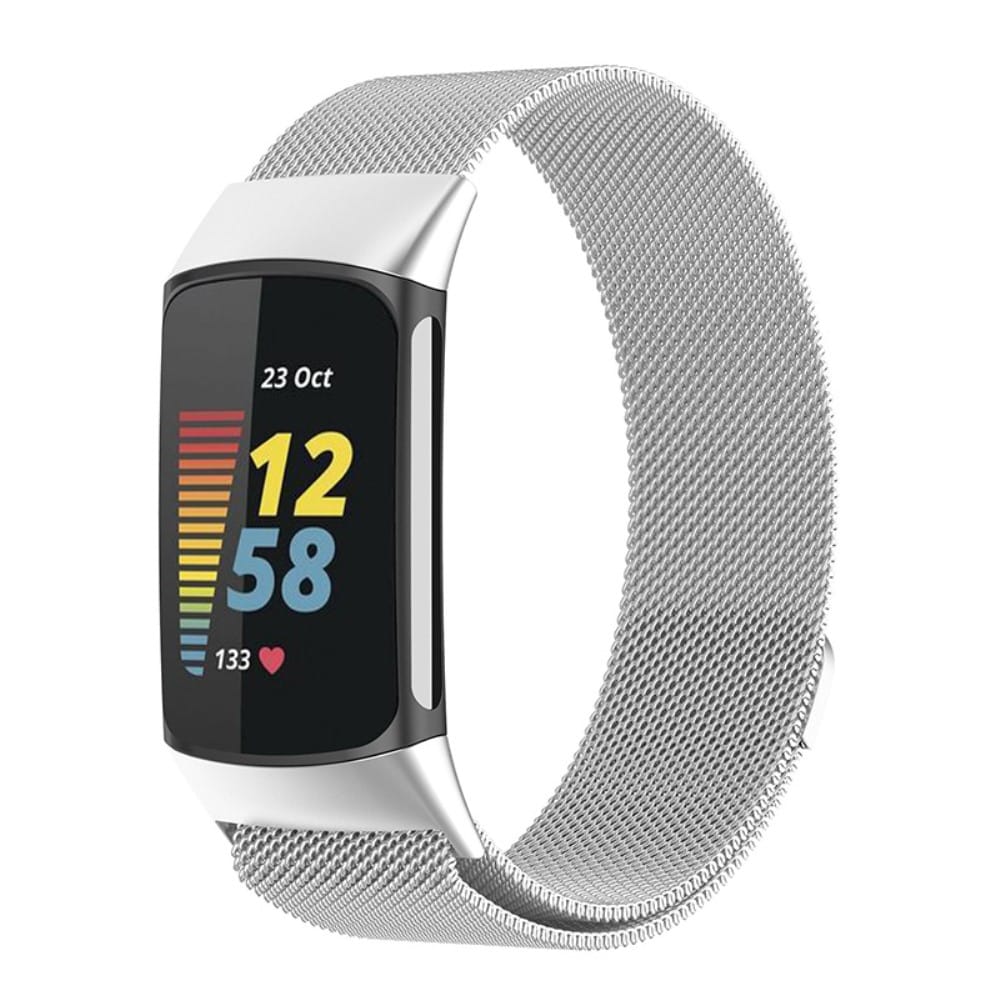 Fitbit Charge 5 Armbånd Milanese Loop, Sølv