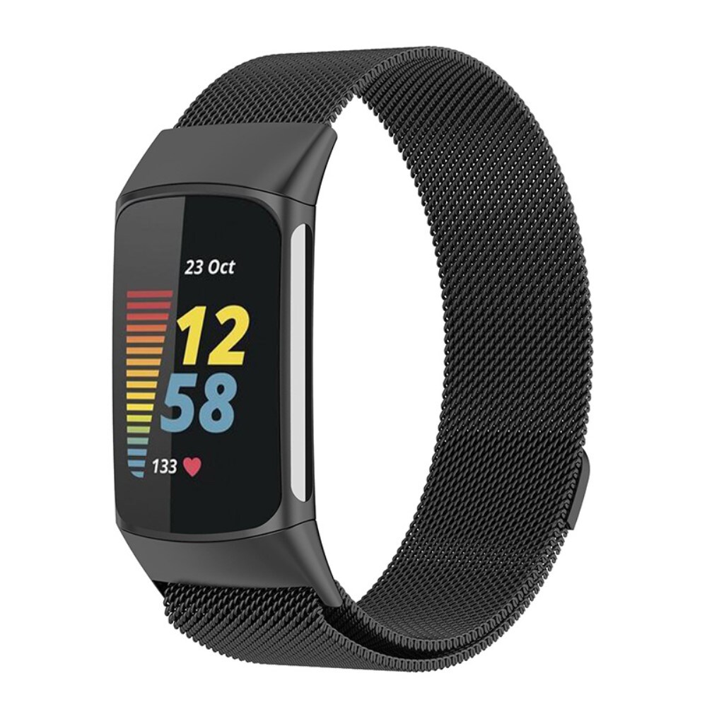 Fitbit Charge 5 Armbånd Milanese Loop, Sort