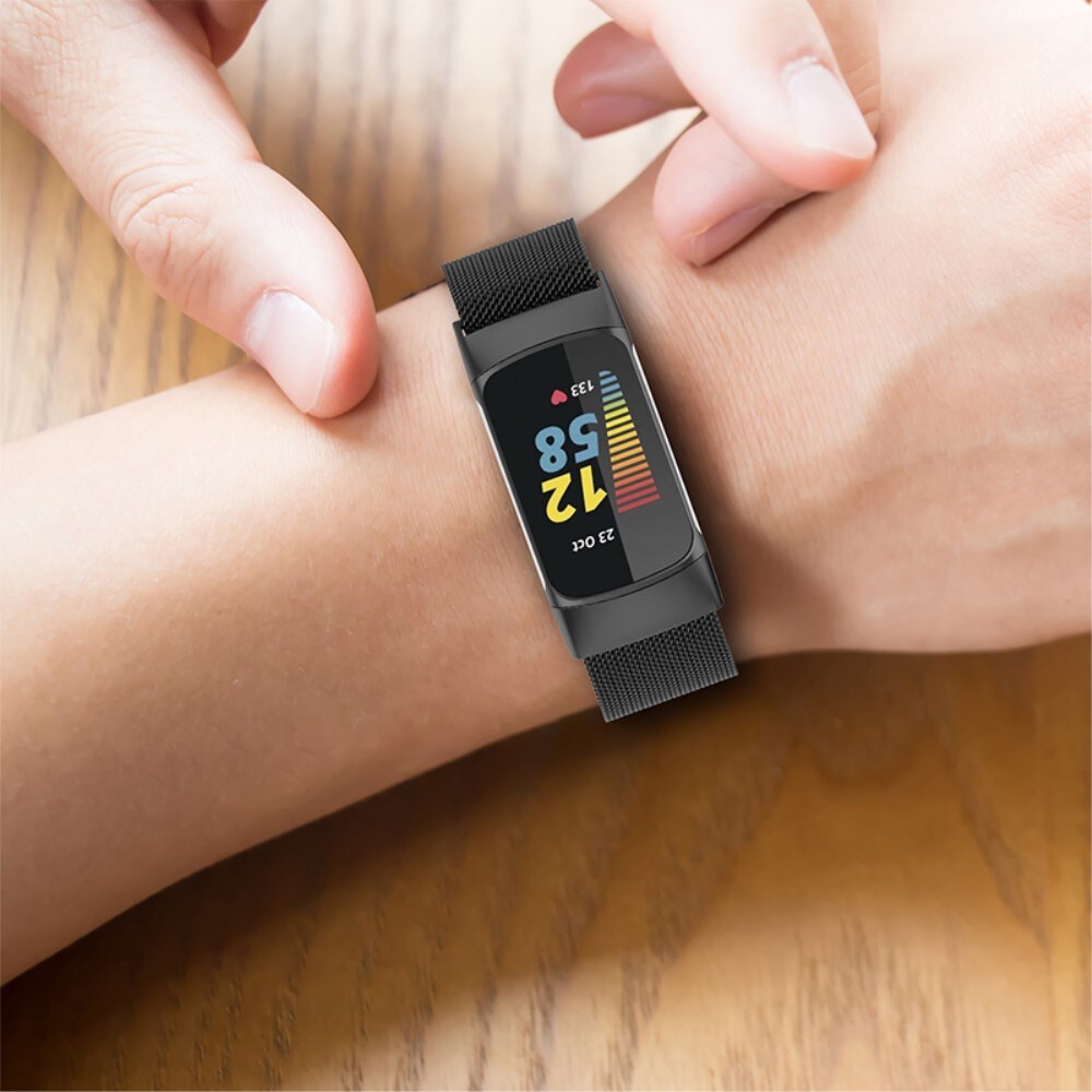 Fitbit Charge 5 Armbånd Milanese Loop, Sort