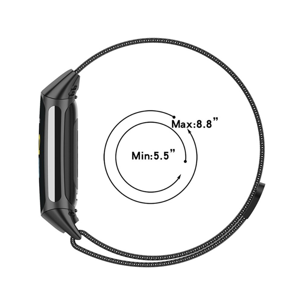 Fitbit Charge 6 Armbånd Milanese Loop, Rose guld