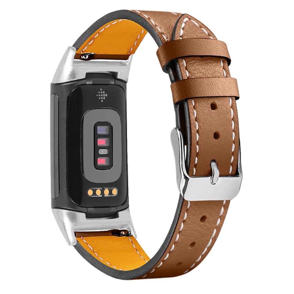 Fitbit Charge 5 Armbånd i ægte læder, Brun