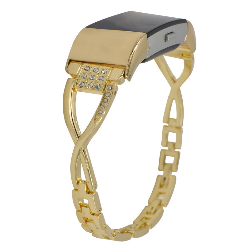 Fitbit Charge 5 Smalt kædearmbånd med glitrende sten, Guld