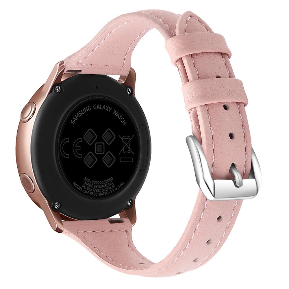 Samsung Galaxy Watch 8 40mm Smalt armbånd i ægte læder, Lyserød