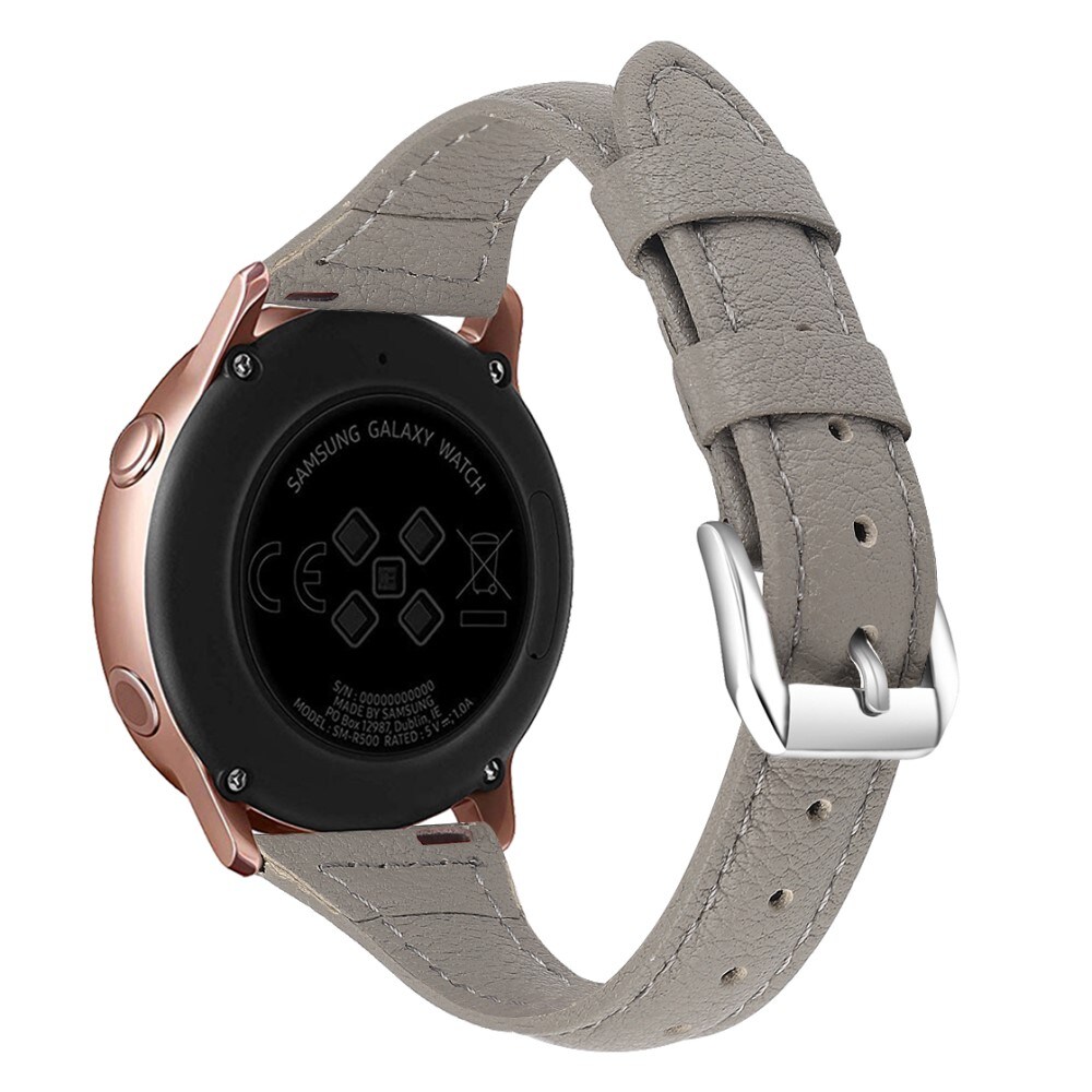 Samsung Galaxy Watch 8 40mm Smalt armbånd i ægte læder, Grå