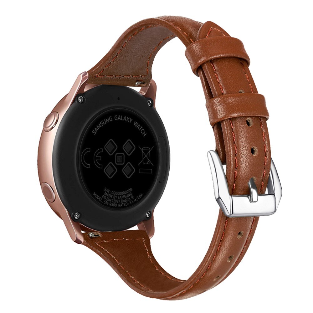 Samsung Galaxy Watch 8 40mm Smalt armbånd i ægte læder, Brun