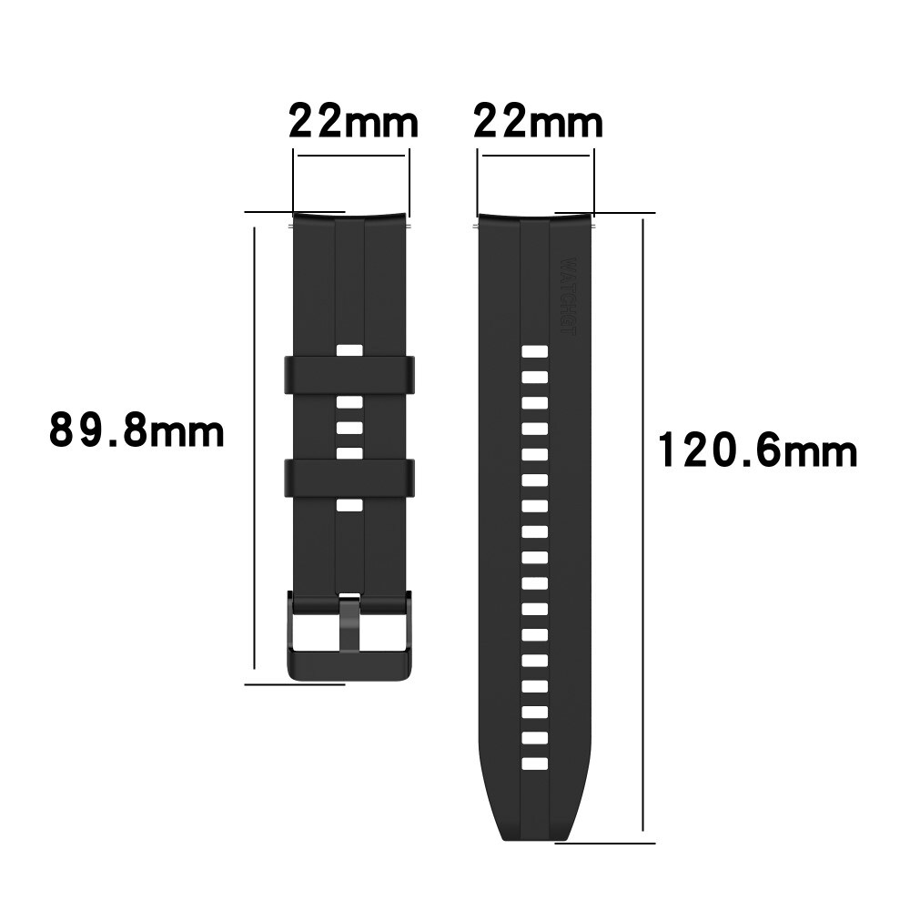 Huawei Watch GT 3 46mm/Watch GT Runner Armbånd i silikone, Sort