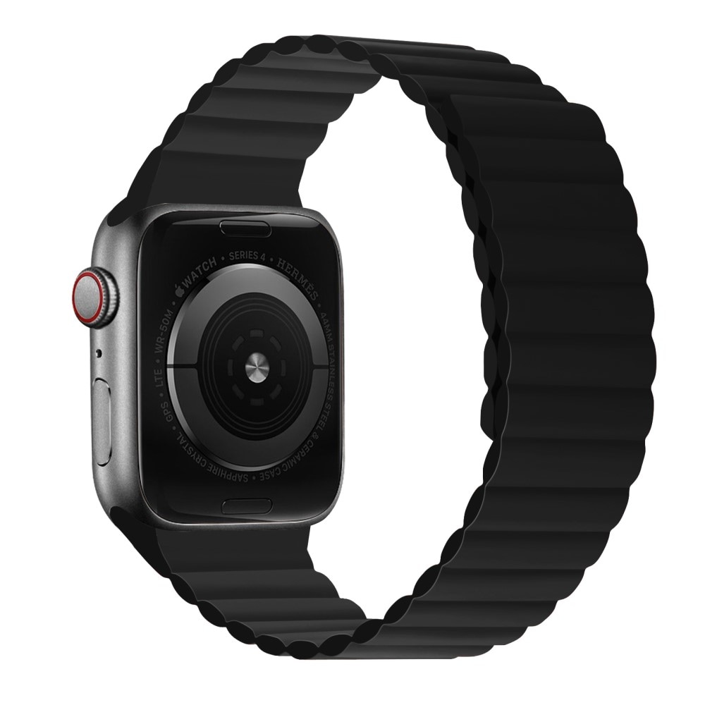 Apple Watch Series 11 46mm Armbånd i silikone med magnetlukning, Sort