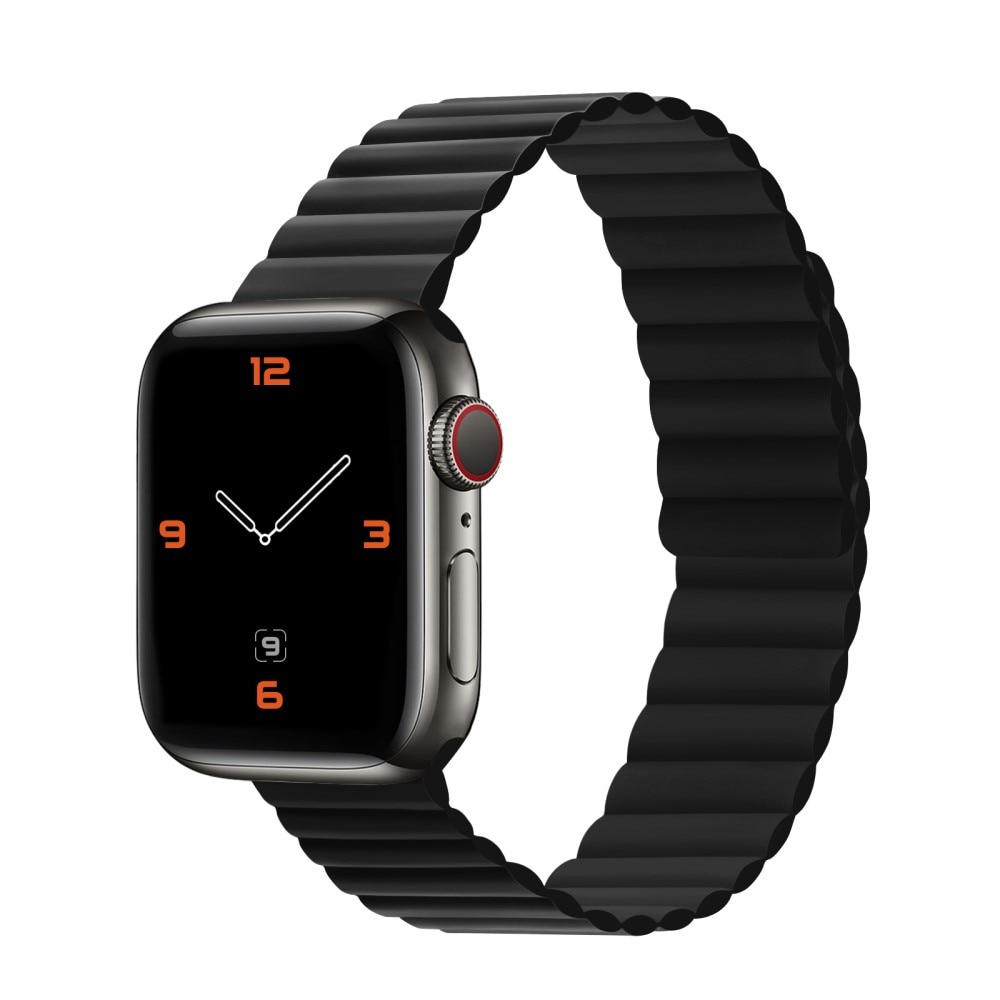 Apple Watch Series 11 46mm Armbånd i silikone med magnetlukning, Sort