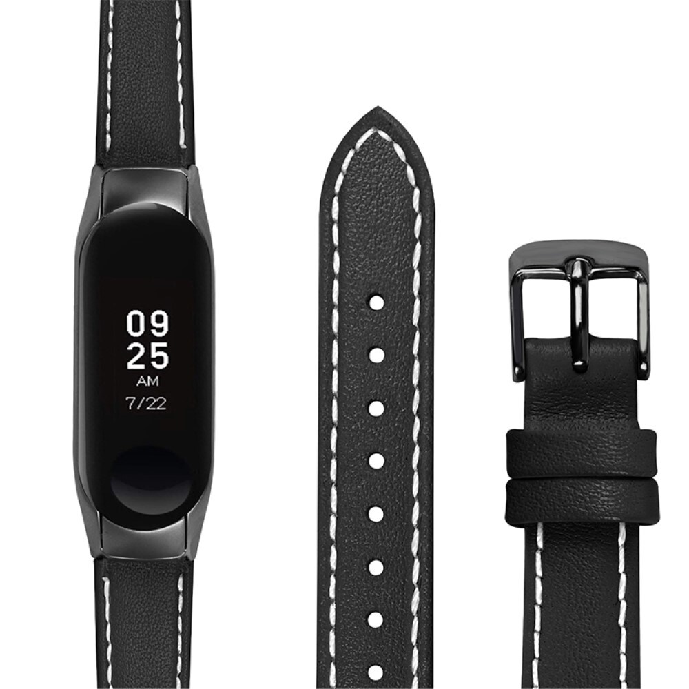 Xiaomi Mi Band 7 Armbånd i ægte læder, Sort