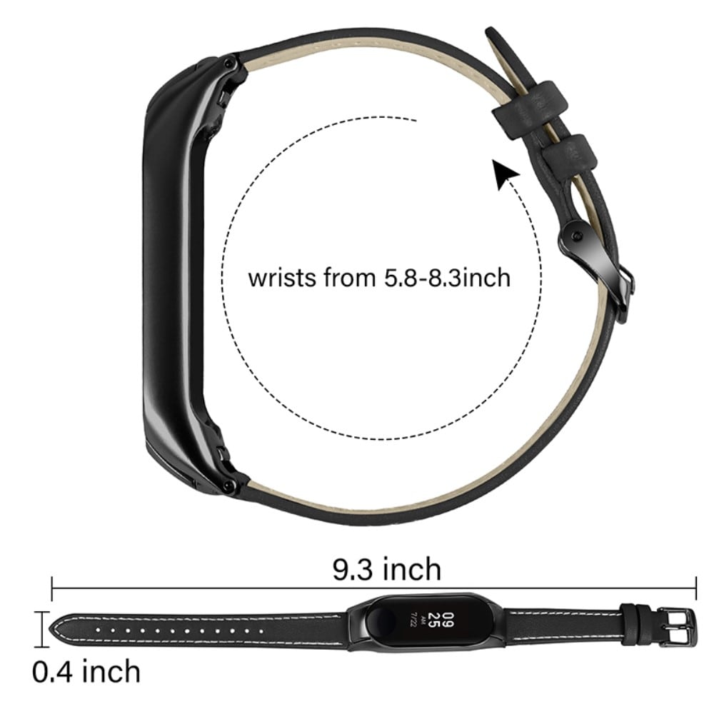 Xiaomi Mi Band 7 Armbånd i ægte læder, Sort