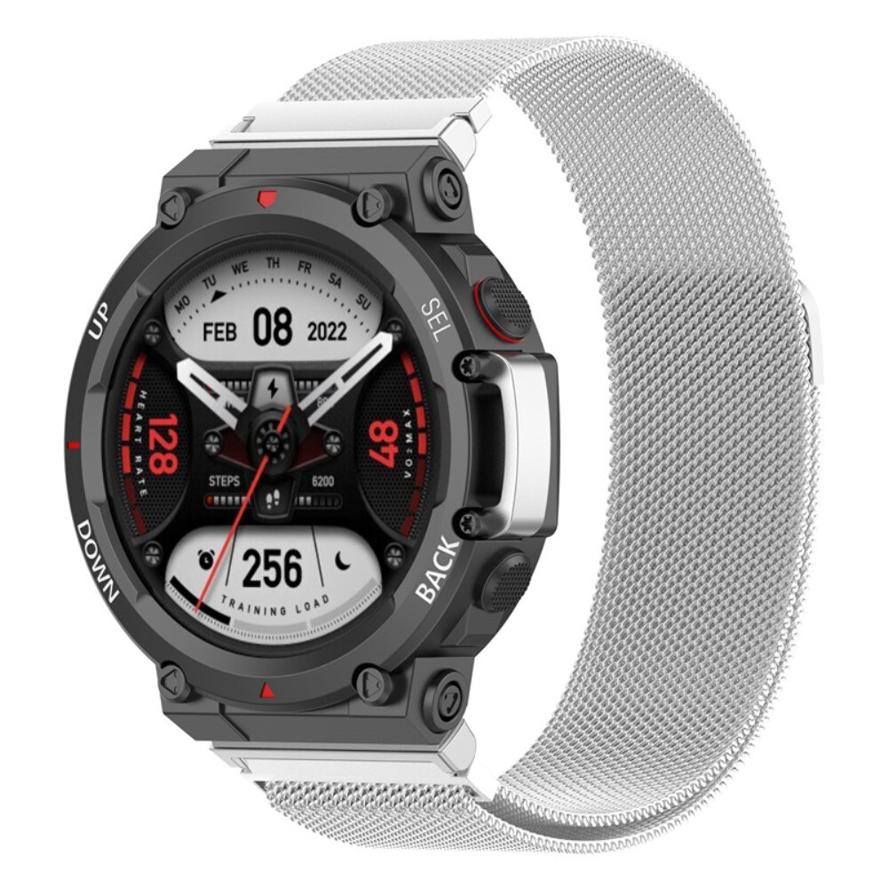 Amazfit T-Rex 2 Armbånd Milanese Loop, Sølv