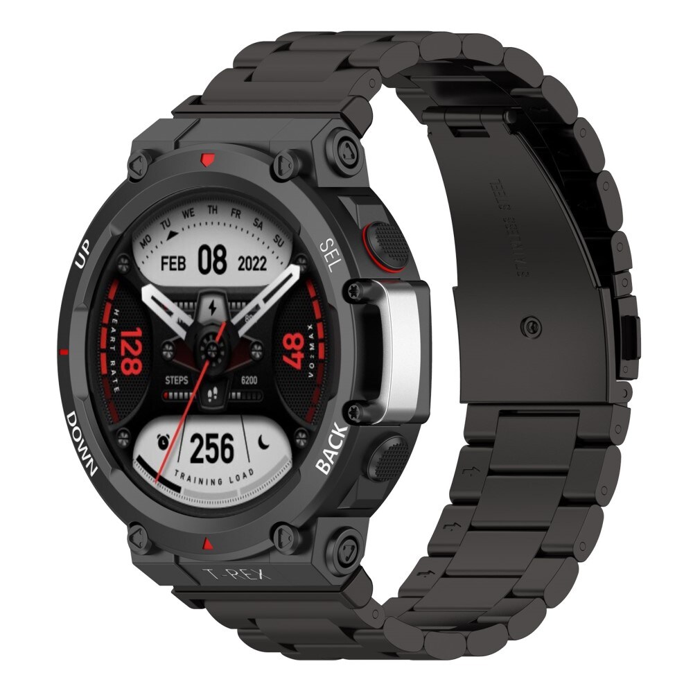 Amazfit T-Rex 2 Stilrent linkarmbånd i metal, Sort
