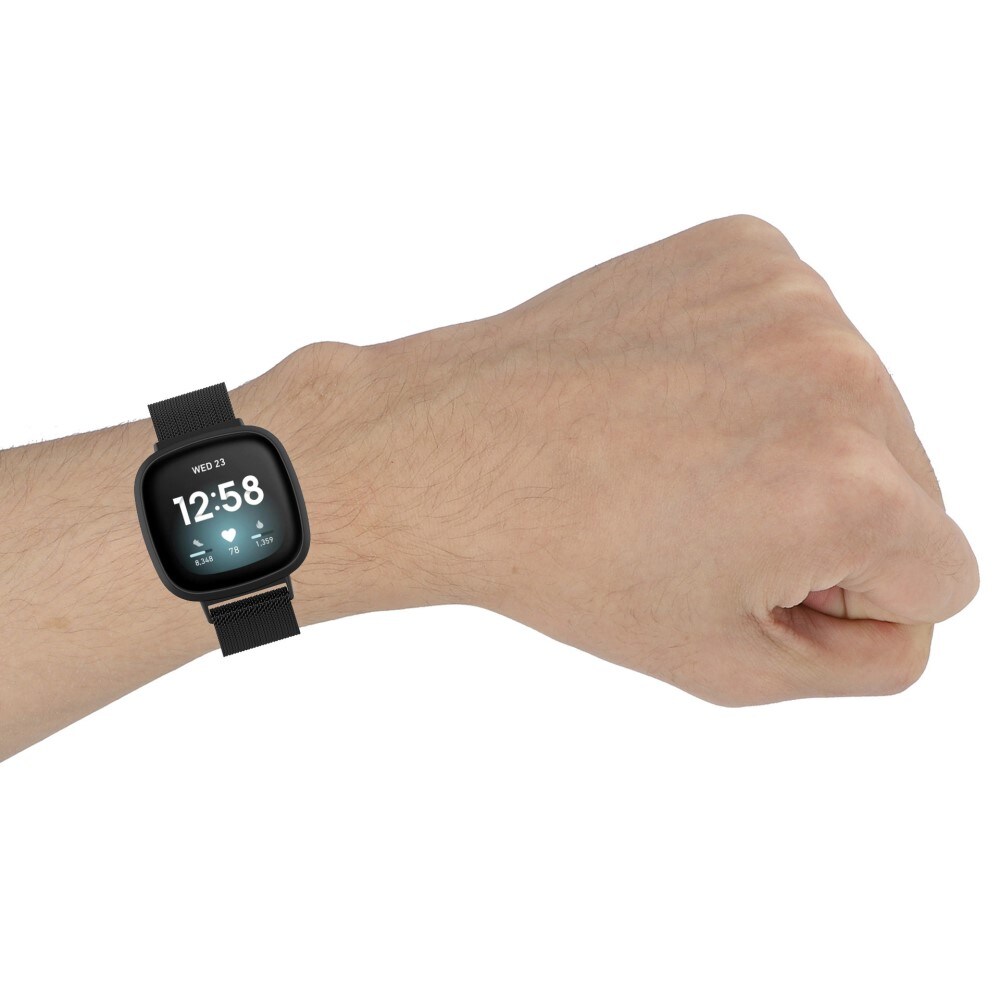 Fitbit Sense/Versa 3 Armbånd Milanese Loop, Sort