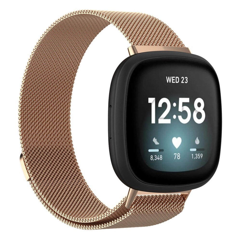 Fitbit Sense 2 Armbånd Milanese Loop, Rose guld