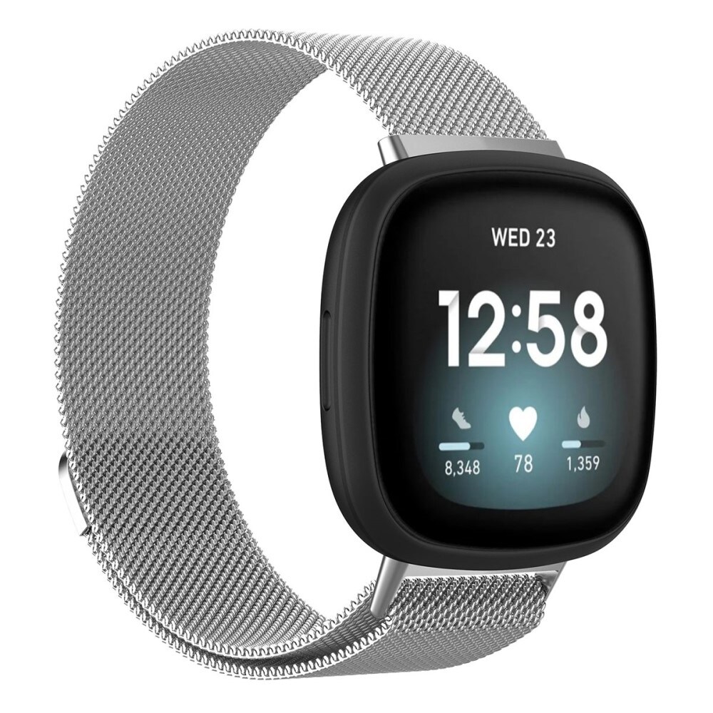 Fitbit Sense/Versa 3 Armbånd Milanese Loop, Sølv