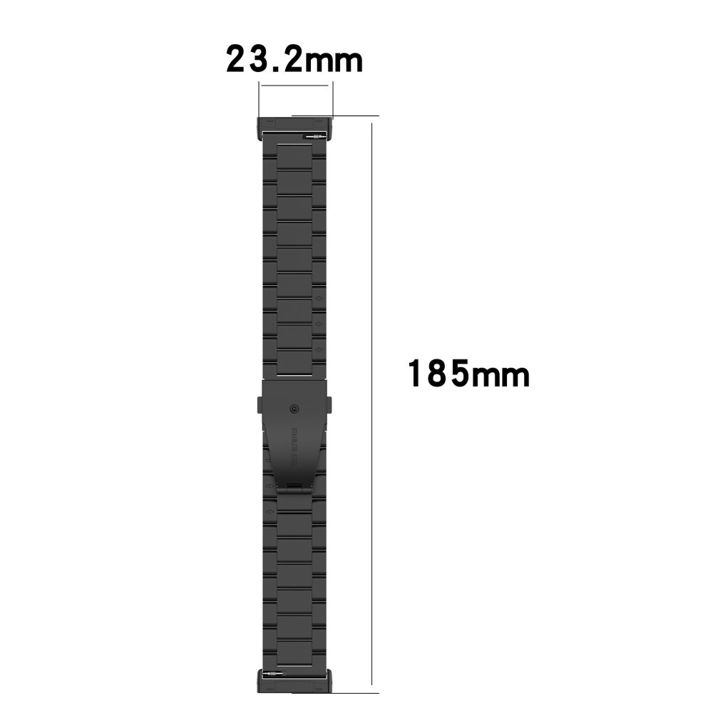 Fitbit Sense 2 Stilrent linkarmbånd i metal, Sort