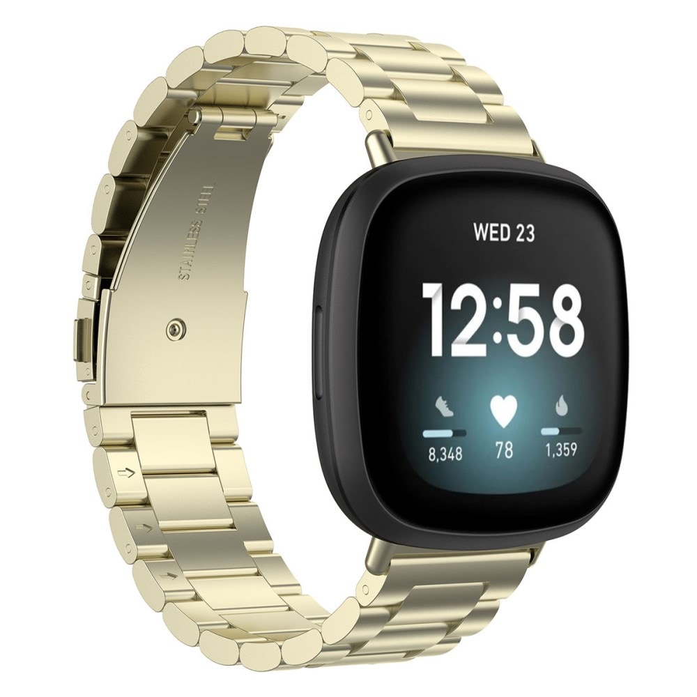 Fitbit Sense/Versa 3 Stilrent linkarmbånd i metal, Guld