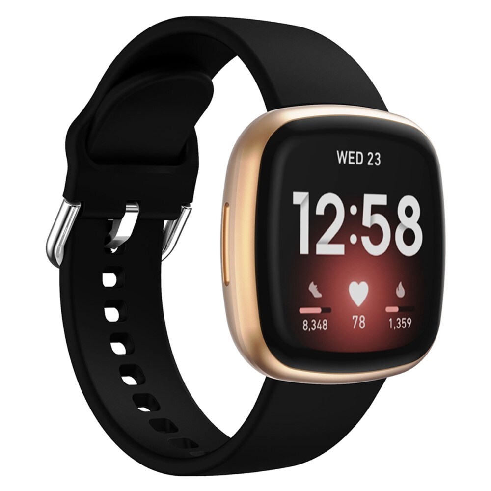 Fitbit Versa 3 Armbånd i silikone, Sort